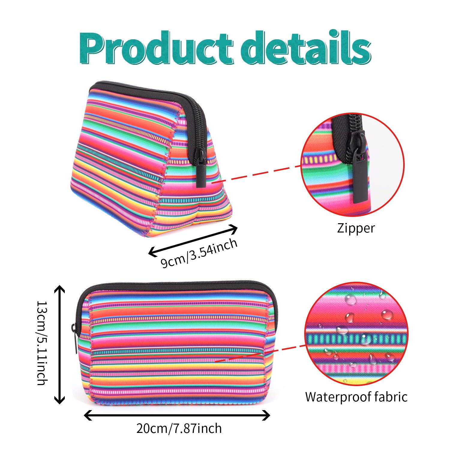 Waterproof Neoprene Cosmetic Bag - Travel Toiletry Organizer for Women | Perfect for Makeup & Travel Essentials