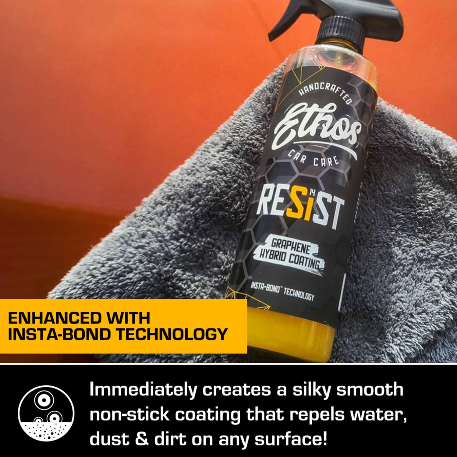 RESIST Graphene & Ceramic Hybrid Coating Spray for Cars - Long-Lasting UV Protection, High Gloss & Slick Finish - Advanced Graphene Ceramic Coating for Auto Paint Protection - Perfect for Daily Drivers, Show Cars & Vehicle Detailing