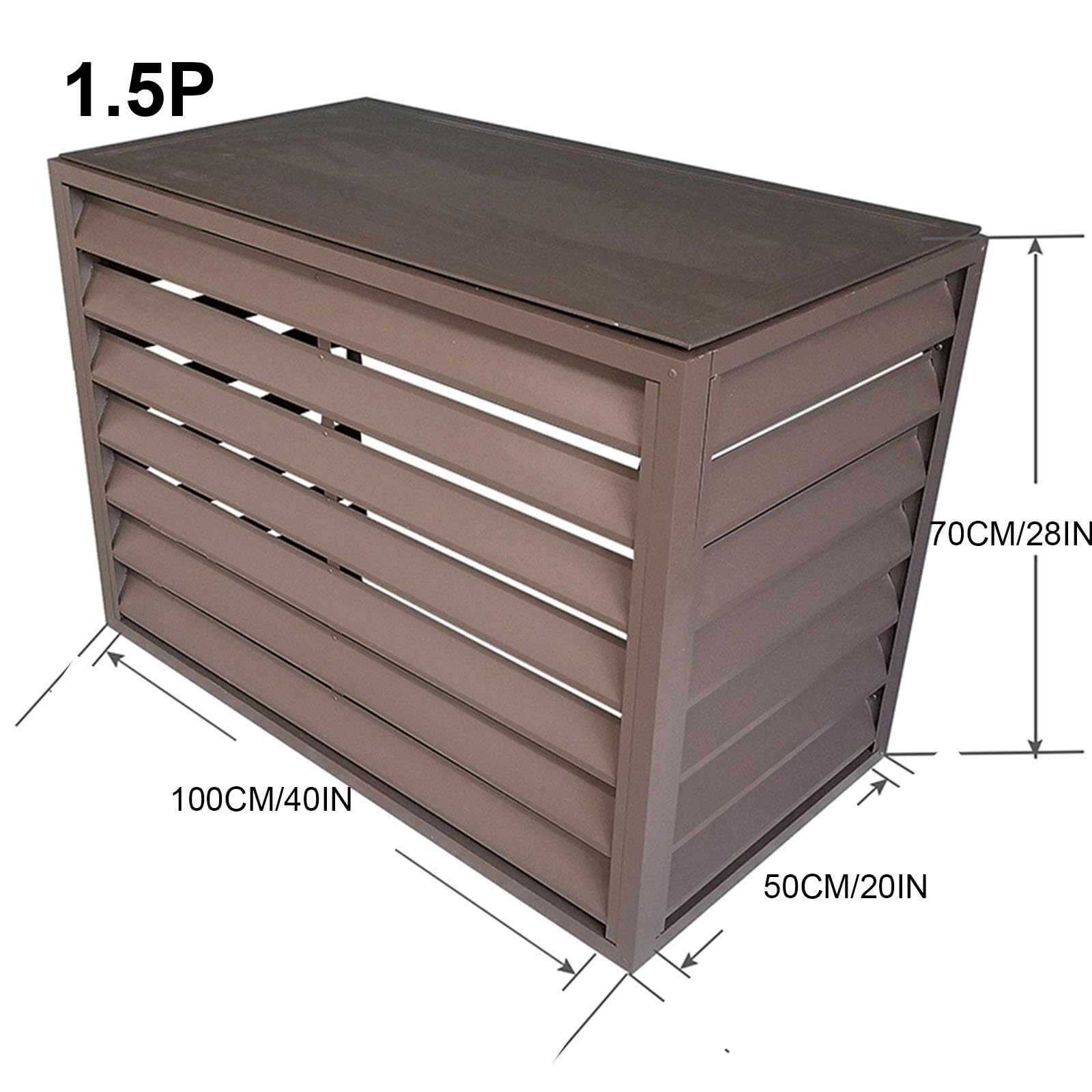 Waterproof & Windproof Air Conditioner Fence Cover - Durable Outdoor AC Unit Protector with Noise Reduction, Brown Flat Roof Design (100cm) - Perfect for Patio, Backyard & Home Exterior Protection