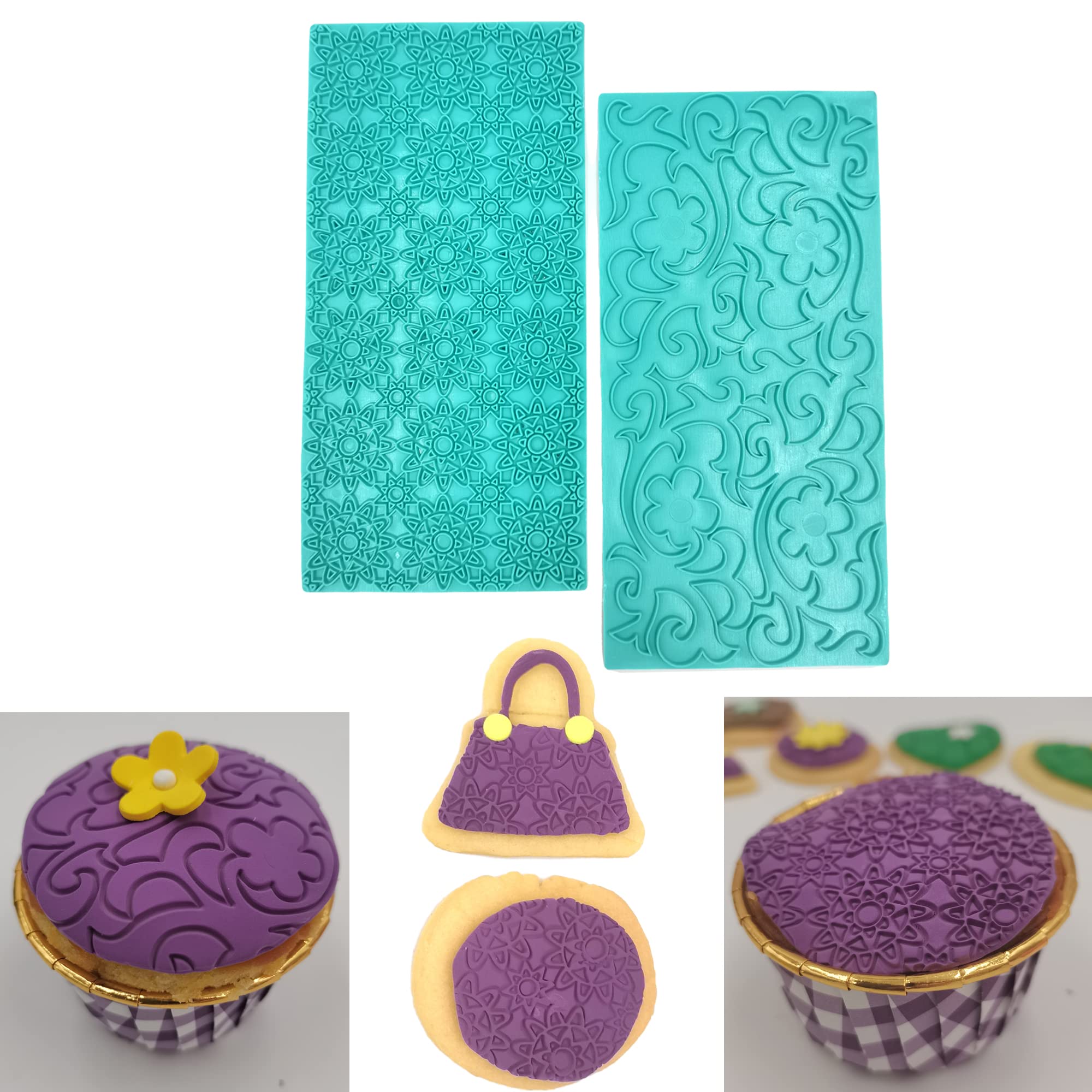 Gumpaste Flower Press Mold Set - Fondant Cake Embosser for Cupcake, Cookies & Cake Decorating | DIY Sugar Flower Design Tool for Wedding, Birthday & Party Desserts