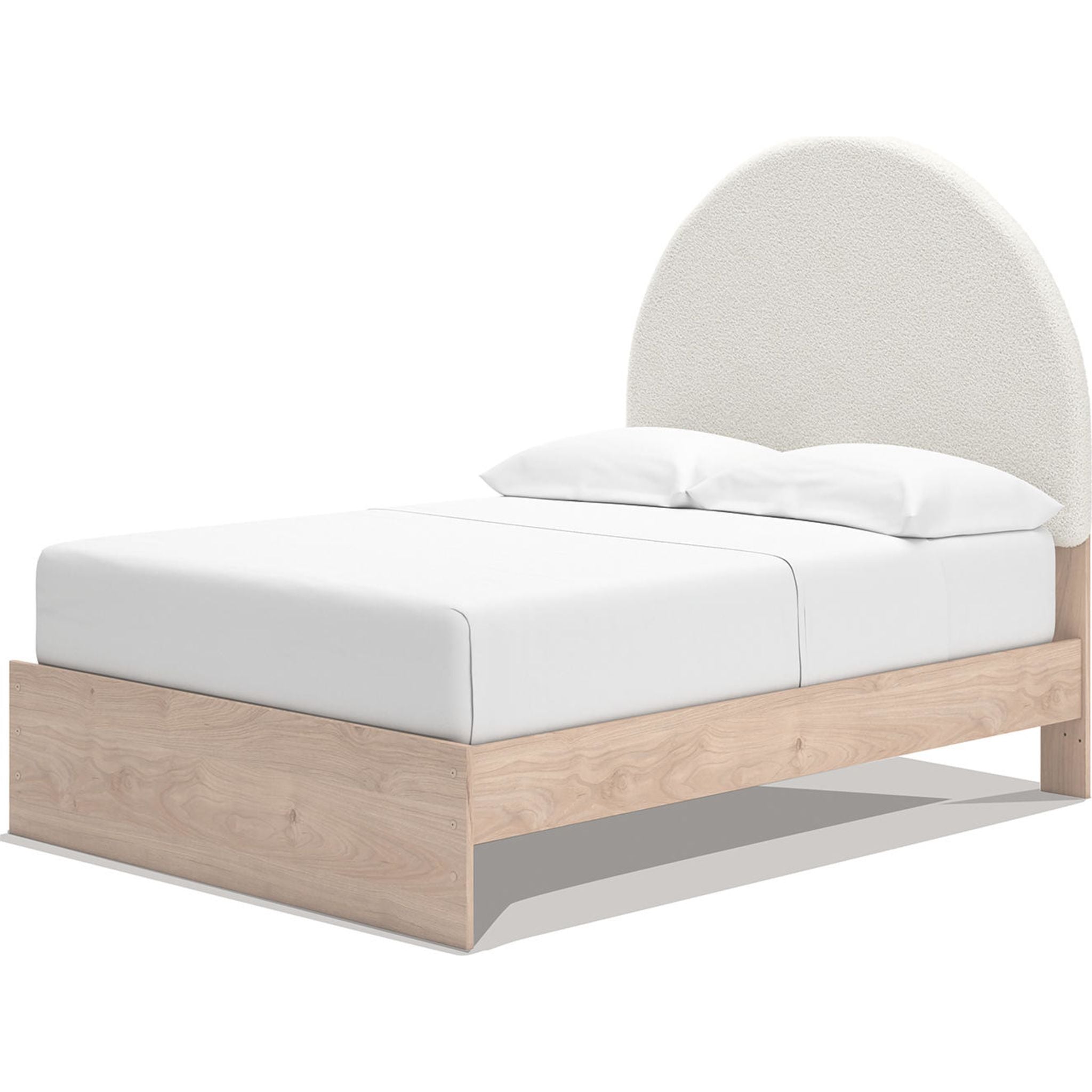 Arloster Platform Bed Frame with 2 Storage Drawers - Modern Tan & White Wooden Bed - Perfect for Small Bedrooms, Guest Rooms & Studio Apartments