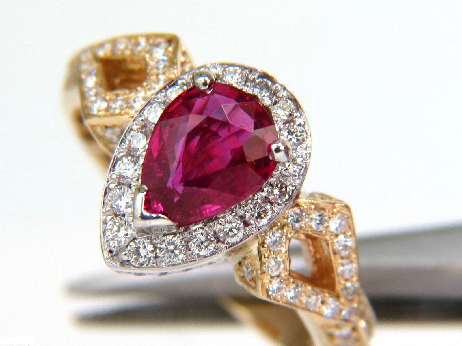 2.40CT GIA Certified Natural Ruby & Diamond Ring - No Heat Treatment, Classic Blood Red Ruby Jewelry Set for Engagement, Wedding & Special Occasions
