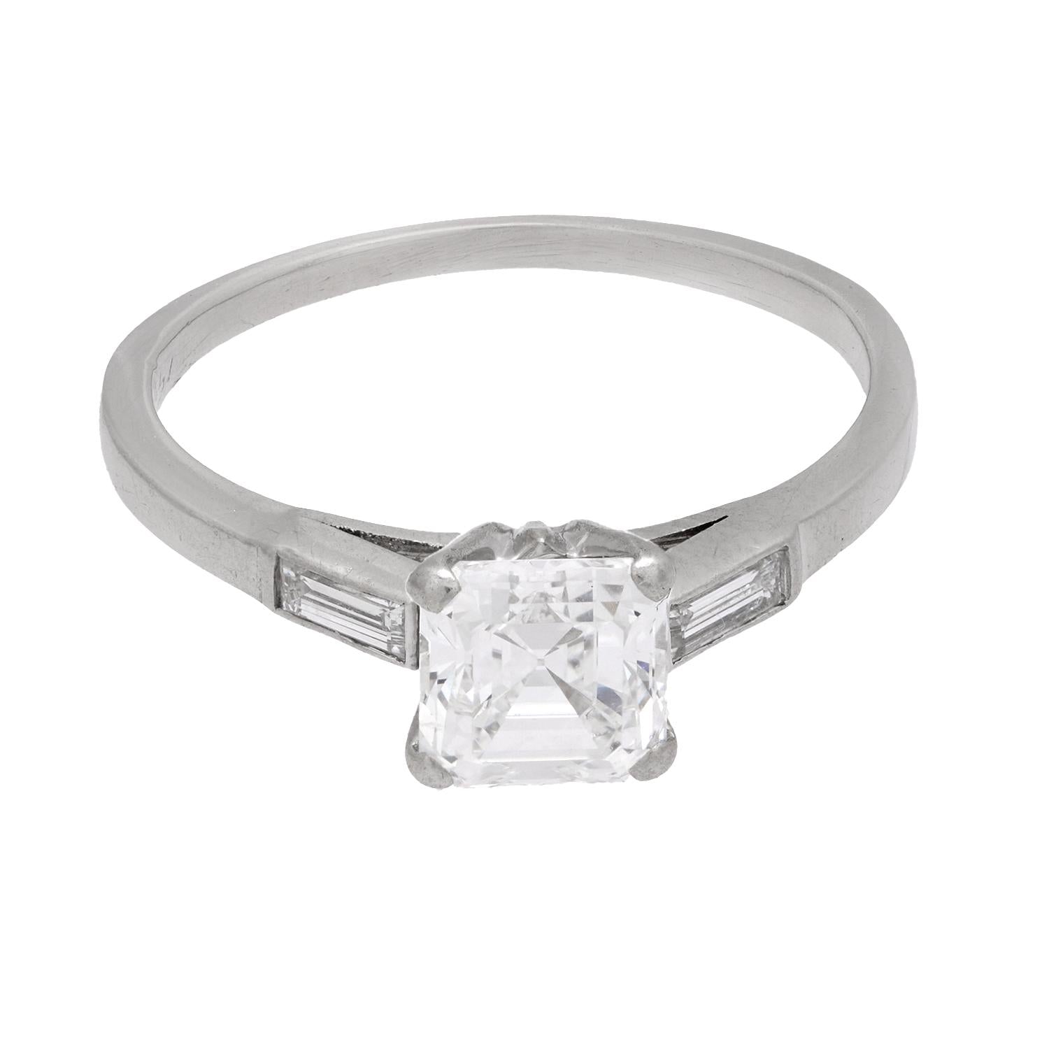 1.06ct Vintage Platinum Diamond Engagement Ring for Women - Timeless Wedding Band, Anniversary Gift & Proposal Jewelry