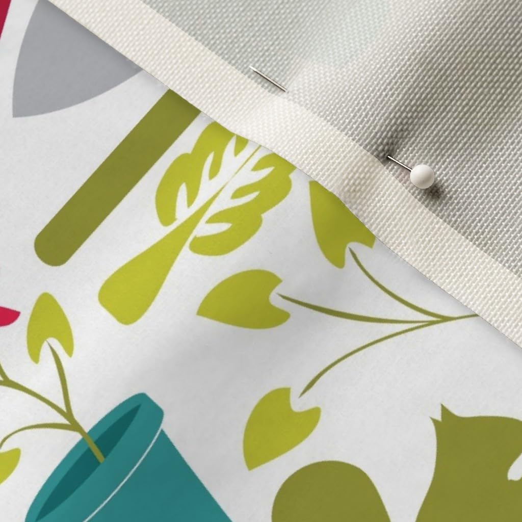 Premium Spoonflower Fabric - Gardening Tools & Spring Farming Print on Velvet Upholstery Fabric by The Yard | Home Decor, Apparel & DIY Projects for Garden Enthusiasts