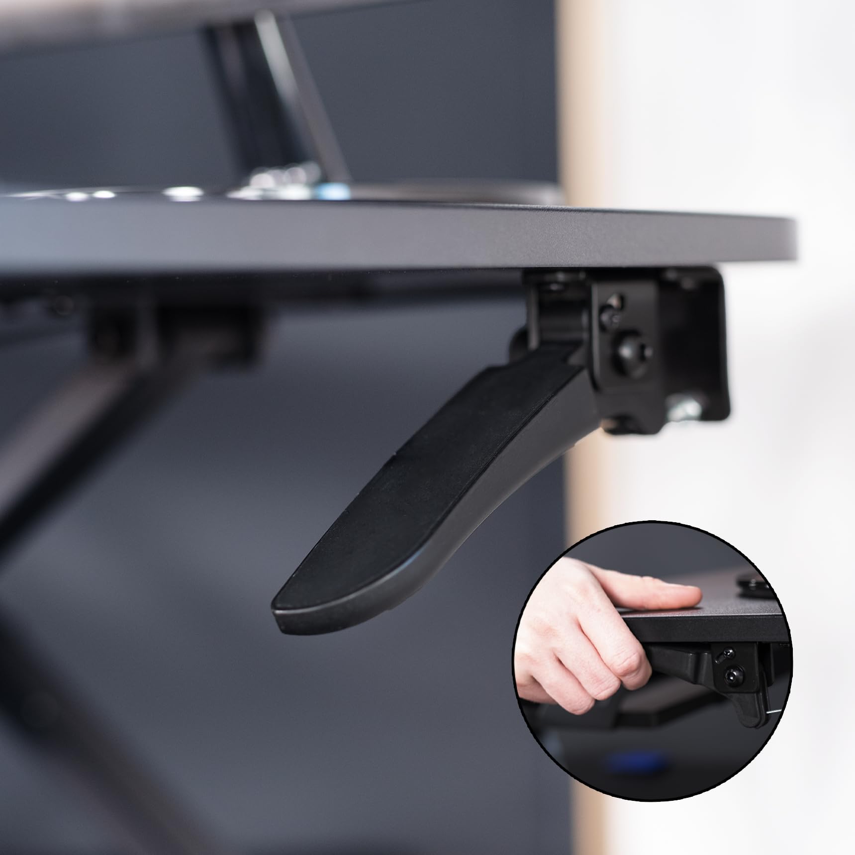 VIVO 94cm Adjustable Standing Desk Converter - Quick Sit to Stand Workstation with Dual Monitor Riser, Ergonomic Height Adjustable Desktop (DESK-V037MC) - Perfect for Home Office, Gaming Setup & Workspace Productivity