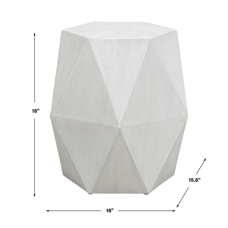 Volker 18 x 18 Inch White Ceruse Accent Table - Perfect for Living Room, Bedroom, or Entryway Decor