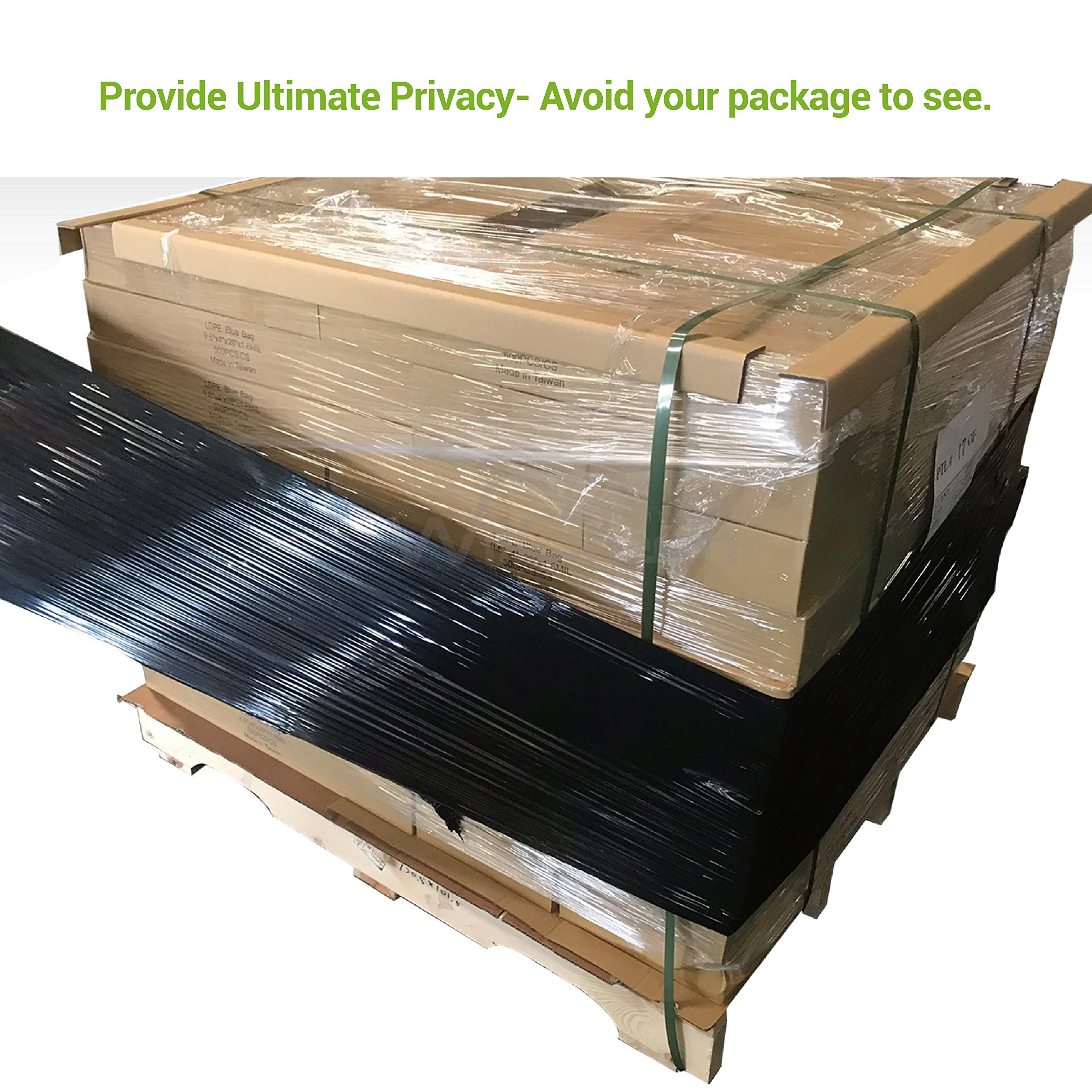 Heavy Duty 4-Roll 18-Inch Black Stretch Film Plastic Wrap - 1500 Feet, 5-Layer 80 Gauge Extra Thick & Durable for Moving, Packing & Shipping | Industrial Grade Strength | Wholesale Price | Perfect for Warehouse, Logistics & Home Moving Protection