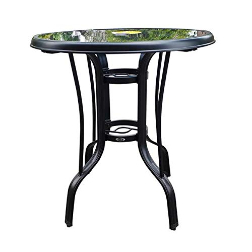 Modern Round Glass Coffee Table - Elegant Dining & Tea Table for Living Room, Patio, Yard & Garden - Perfect for Indoor & Outdoor Entertaining