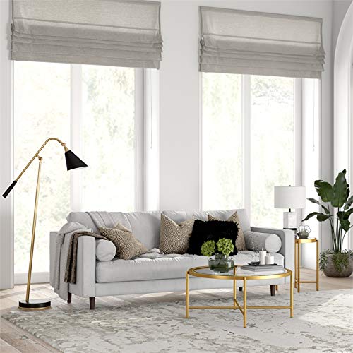 Duxbury 36 Inch Wide Round Coffee Table - Brass Finish Modern Living Room Furniture for Home Decor & Entertaining