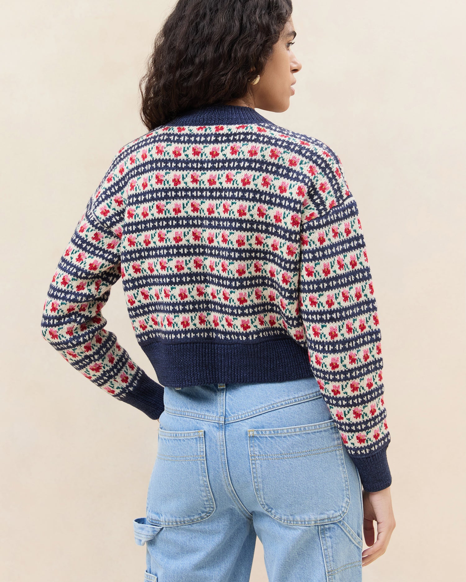 Idris Intarsia Cardigan for Women - Cozy Knit Sweater with Unique Pattern - Perfect for Fall & Winter Outfits, Office Wear, and Casual Dates