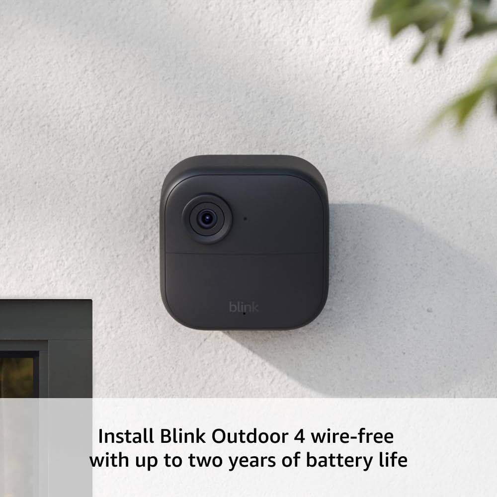 Blink Outdoor 4 + Sync Module XR – Wireless Smart Security Camera System with 2-Year Battery Life, 400ft Extended Range – Ideal for Home, Garage & Backyard Surveillance (1 Camera Kit)