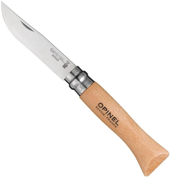 Opinel No.8 Stainless Steel Folding Pocket Knife - Outdoor Camping, Hiking, Survival & Everyday Carry (EDC) Tool