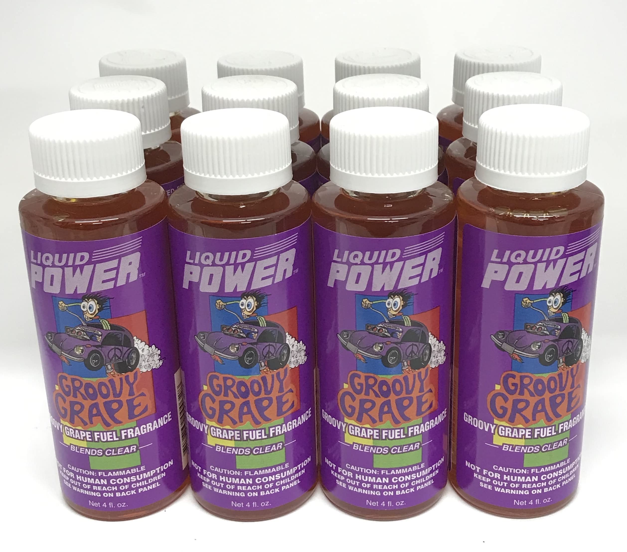 Power Plus Lubricants (12 Pack) - 4oz Grape Scented Fuel Additive for Cars, Motorcycles & ATVs - Boosts Engine Performance & Reduces Friction - Perfect for Road Trips, Off-Road Adventures & Daily Commutes