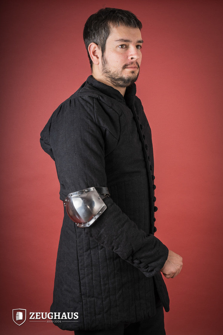 14th Century Medieval Elbow Caps - Polished Steel Armor Protection for LARP, Cosplay & Historical Reenactment