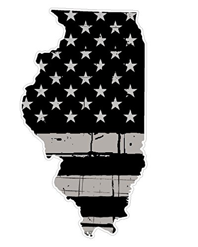 Premium Distressed Illinois State Flag Vinyl Decal (5