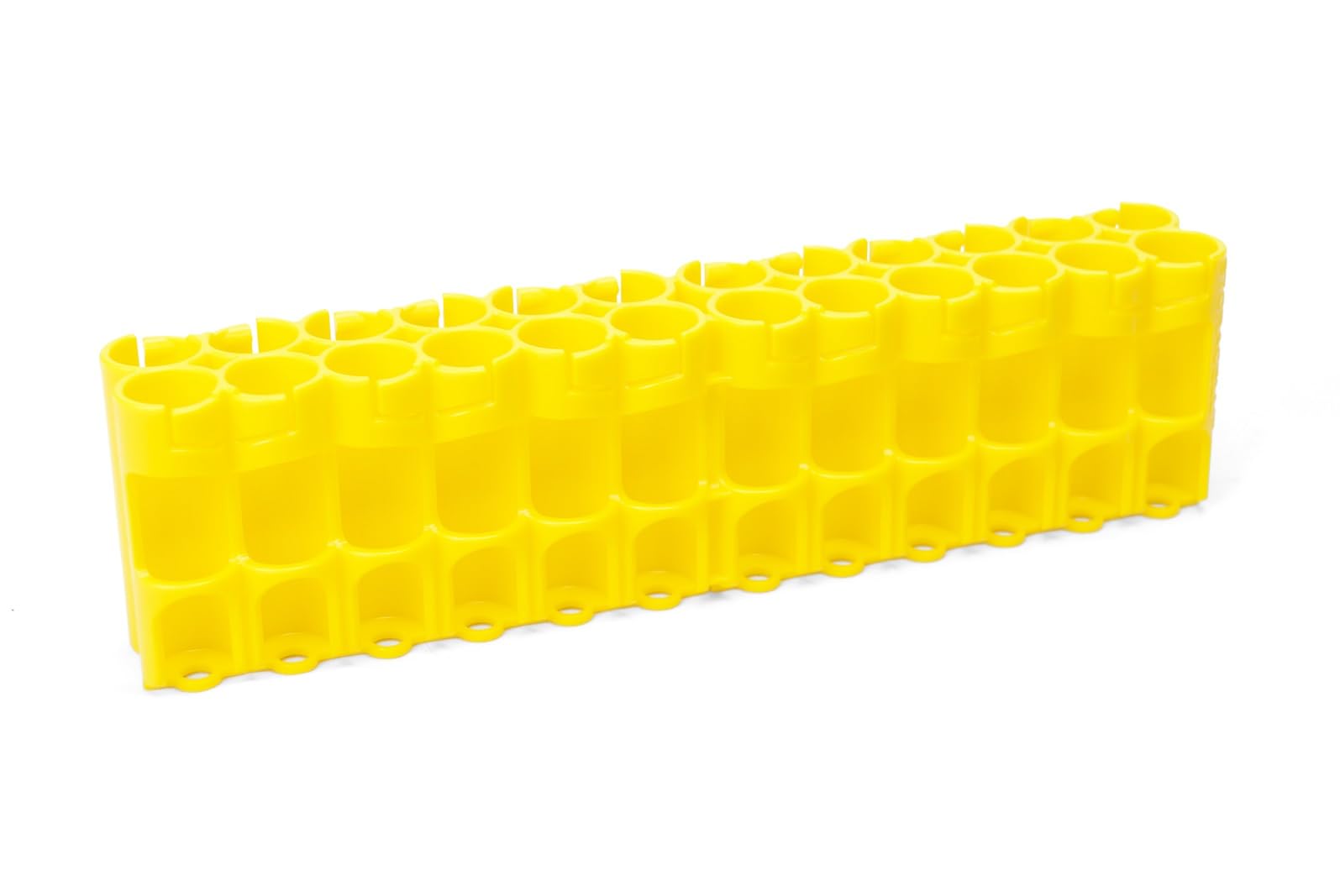 Yellow AA Battery Storage Caddy - Organizes 24 Batteries (Not Included) | Perfect for Home, Office & Travel Battery Organization