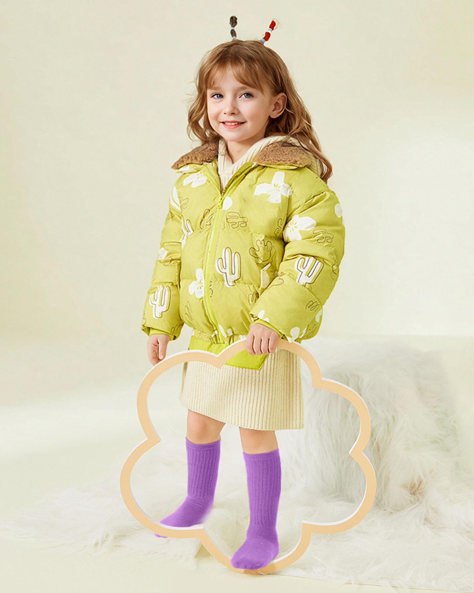 Witwot Toddler Knee High Socks for Girls - Soft Athletic Slouch Socks for Kids - Perfect for Sports, School & Playtime