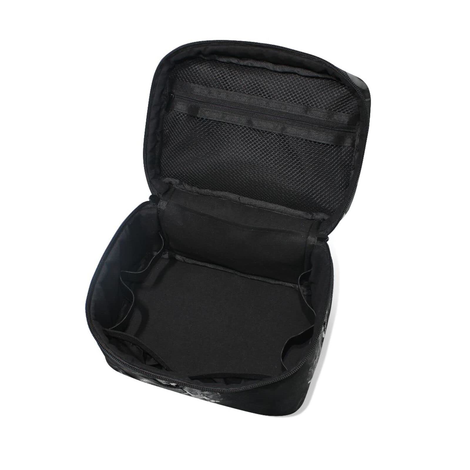 Black Hero Warrior Cosmetic Bag Organizer - Waterproof Zippered Makeup Pouch & Toiletry Case for Women | Travel, Gym, Daily Essentials Storage