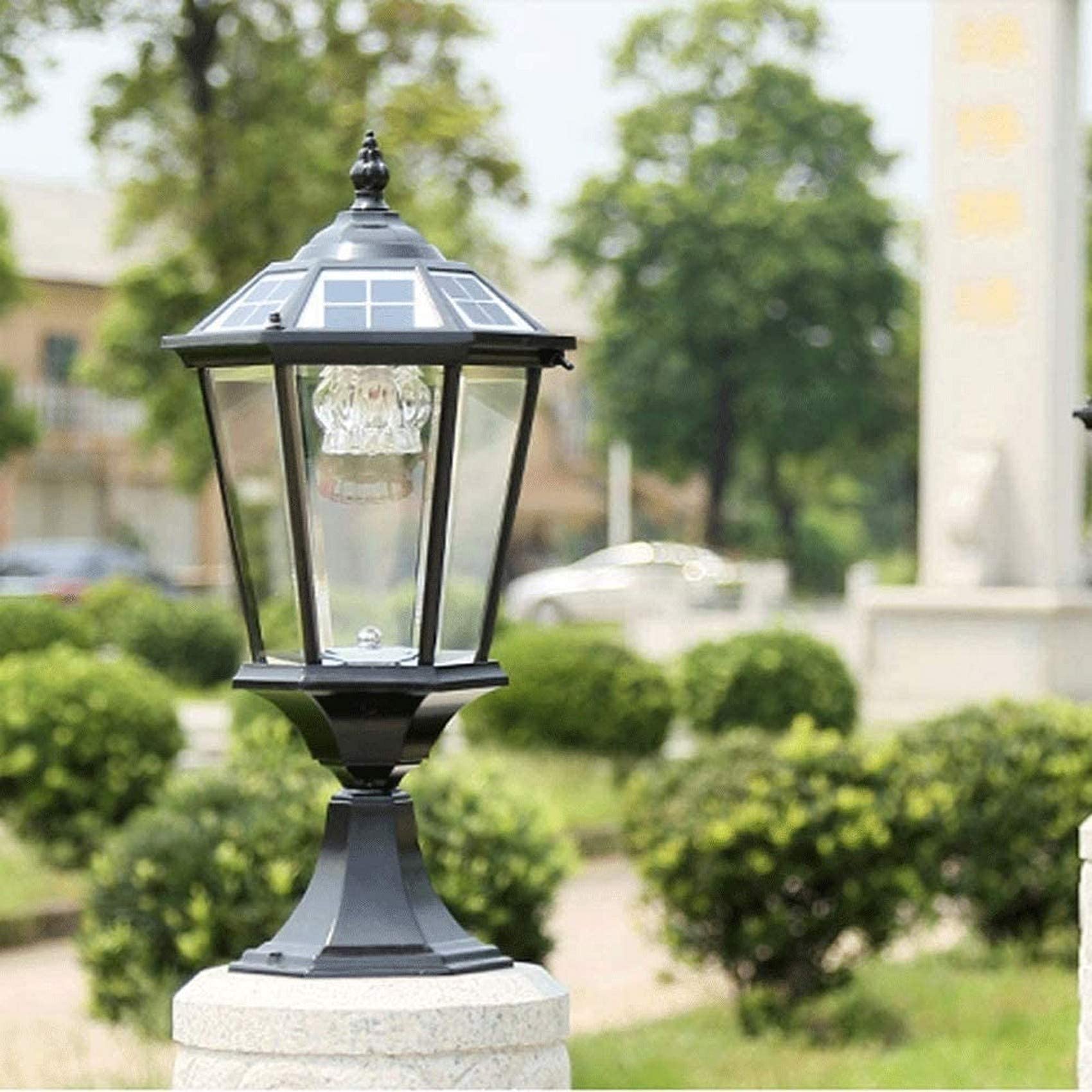 Black Solar Powered Post Light - Waterproof Outdoor Deck & Fence Pillar Lamp with Solar Energy for Garden, Villa, Pathway & Door Columns - Perfect for Landscape Lighting, Driveway Markers & Nighttime Safety