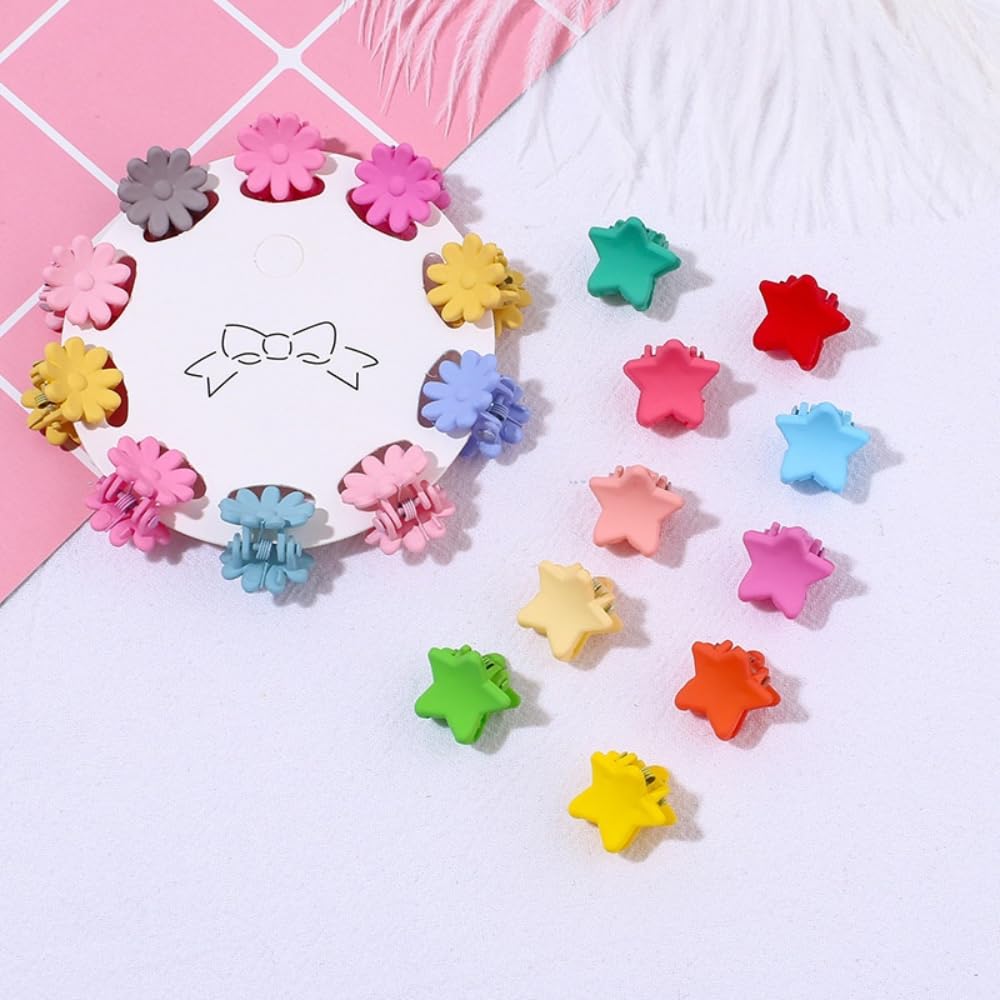 60 Pcs Mini Flower Hair Clips for Women Girls Kids - Small Rose Claw Clips for Fine Hair (6 Colorful Designs) - Perfect for School, Parties, Weddings & Daily Hairstyling
