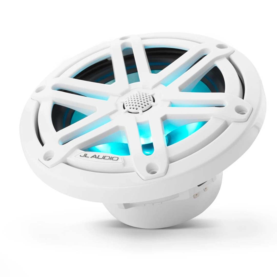 JL Audio M3 650X S Gw i - 6.5 Inch 2-Way Marine Speakers with LED in Sport Gloss White | Waterproof Boat Audio System for Boats, Yachts & Outdoor Marine Use