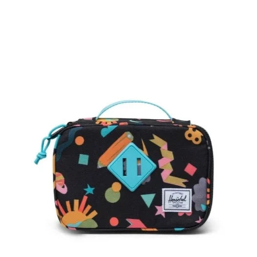 Herschel Scrapbook Black Heritage Pencil Case - Stylish School & Office Organizer for Pens, Markers & Art Supplies | Perfect for Students, Artists & Professionals
