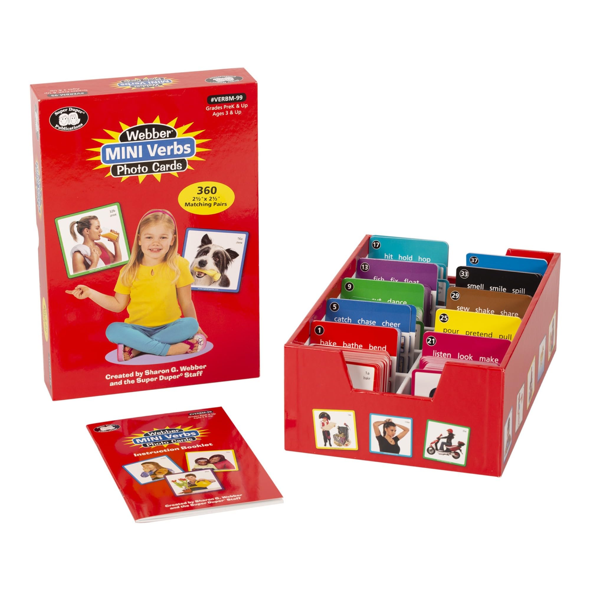 Super Duper Publications | Webber® Mini Verbs Photo Flash Cards | Educational Learning Tool for Kids | Perfect for Speech Therapy, ESL & Classroom Activities