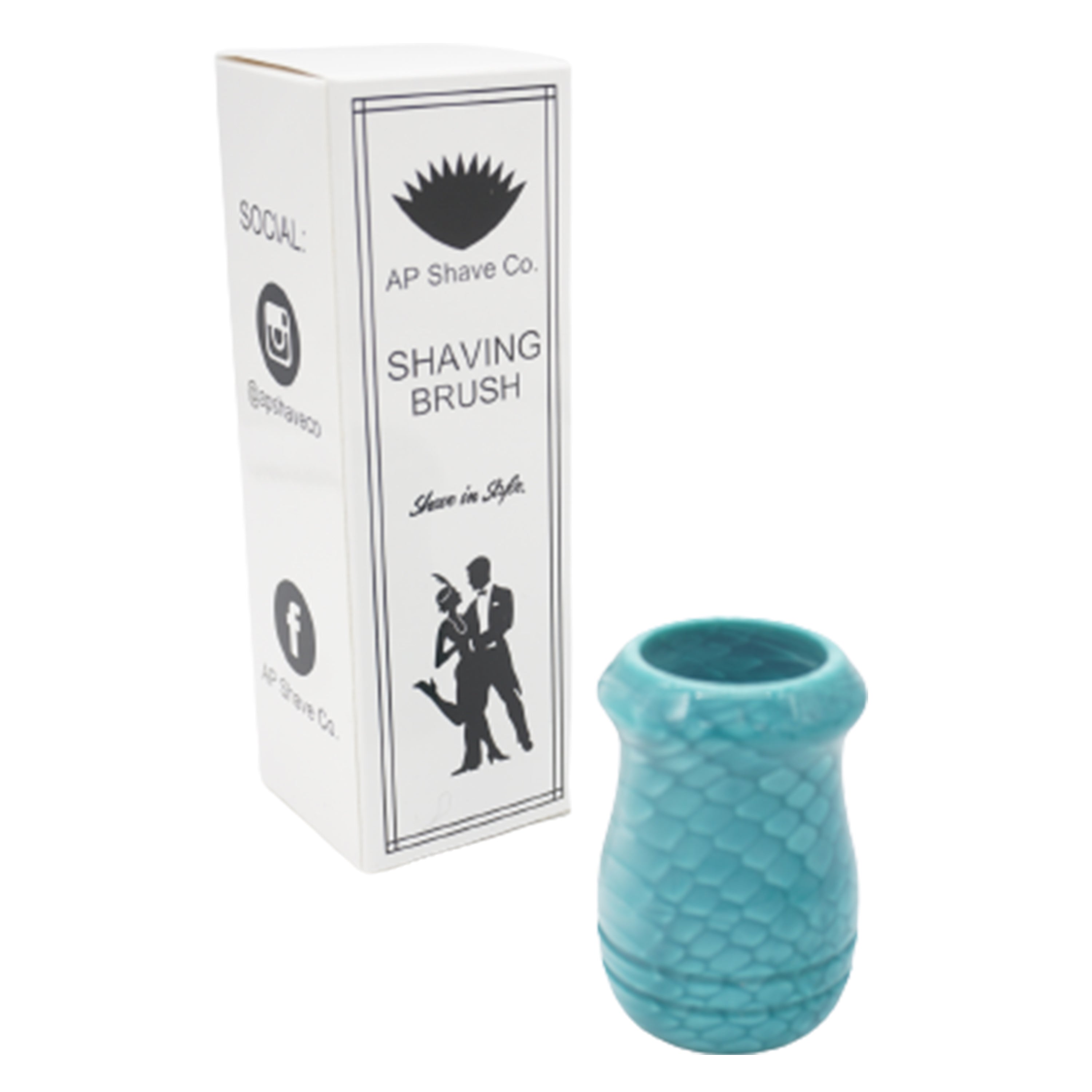 Premium Blue Snakeskin Handcrafted Shaving Brush Handle - Fits 24mm & 26mm Knots - Perfect for Wet Shaving & Grooming Gifts for Men