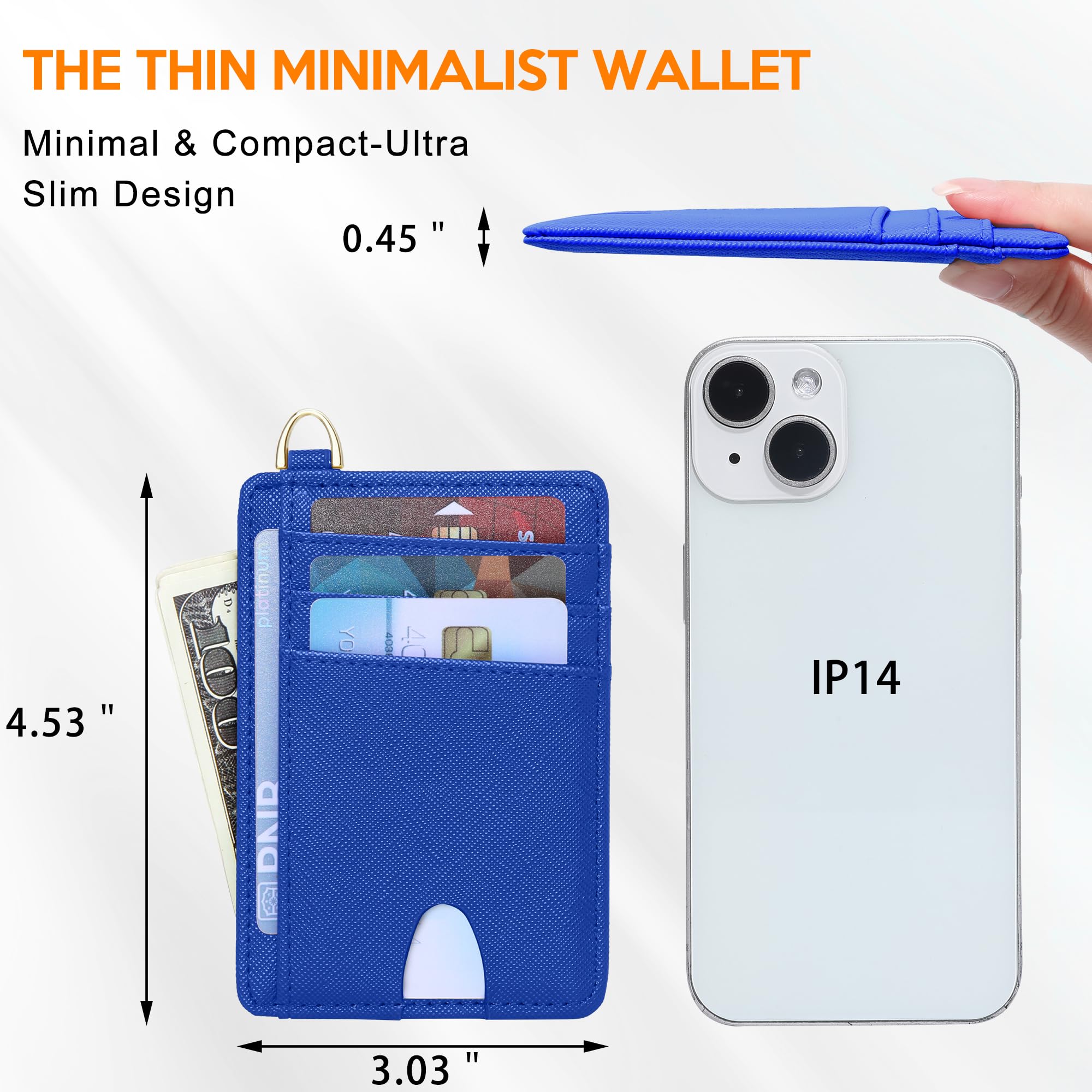 Slim RFID Blocking Credit Card Holder - Minimalist Front Pocket Wallet with ID Window for Men & Women | Compact Card Case for Everyday Use, Travel & Business