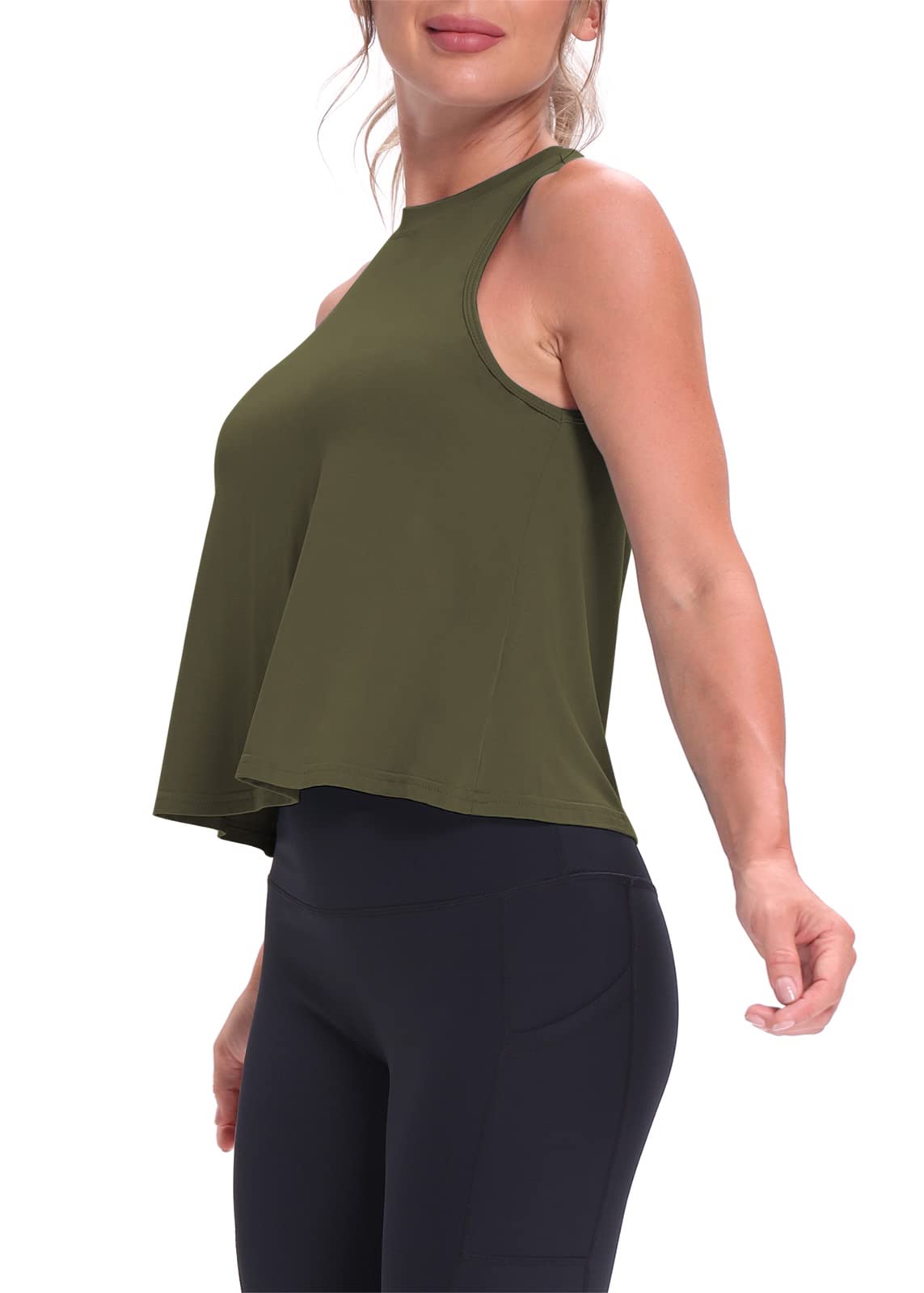 Stylish Mippo Crop Tops for Women - Breathable Workout Shirts & Flowy Cropped Tank Tops - Perfect for Yoga, Gym & Summer Outdoor Activities