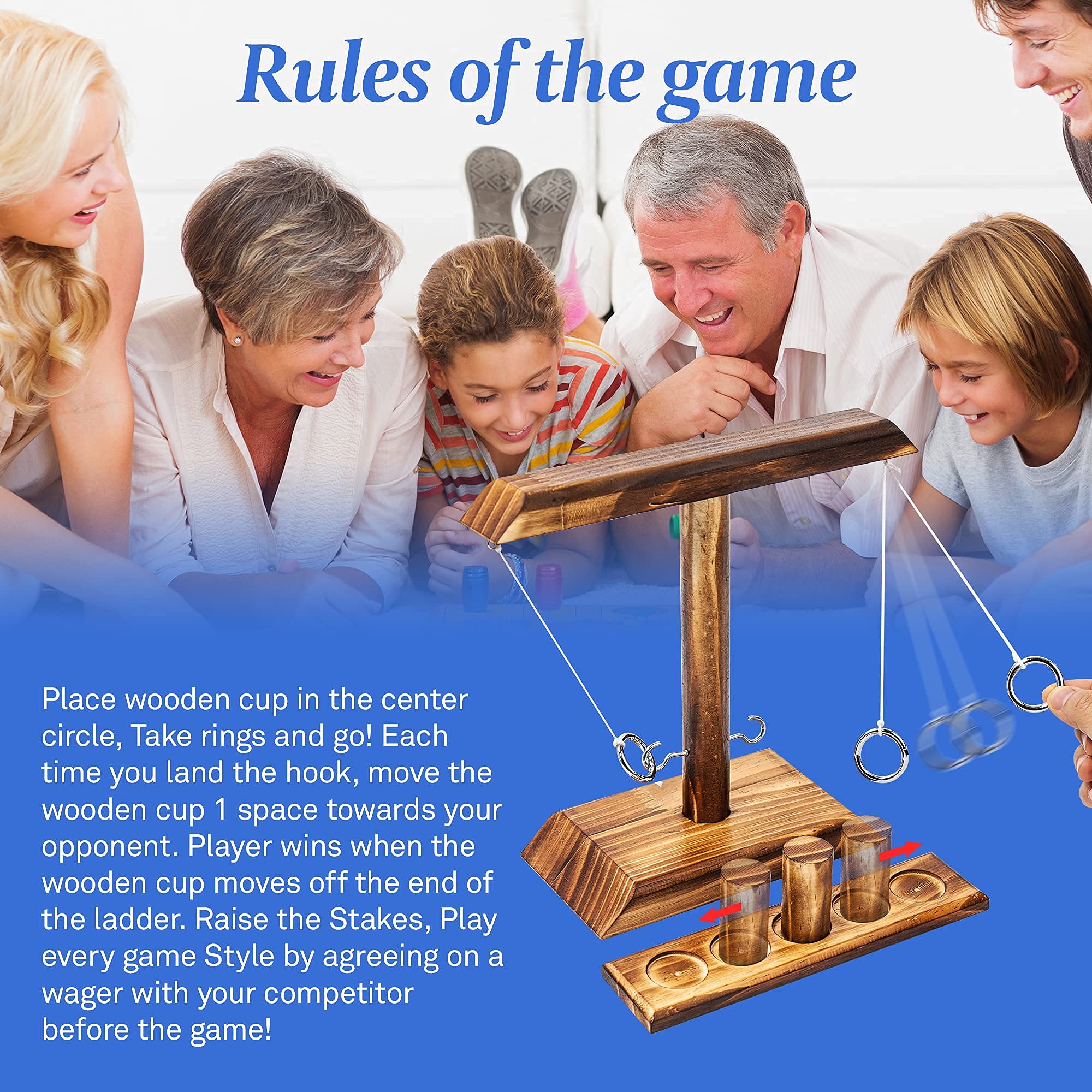 Fun Ring Toss Game Set with Shot Ladder - Outdoor & Indoor Party Games for Adults - Perfect for Backyard BBQs, Beach Parties, and Family Game Nights