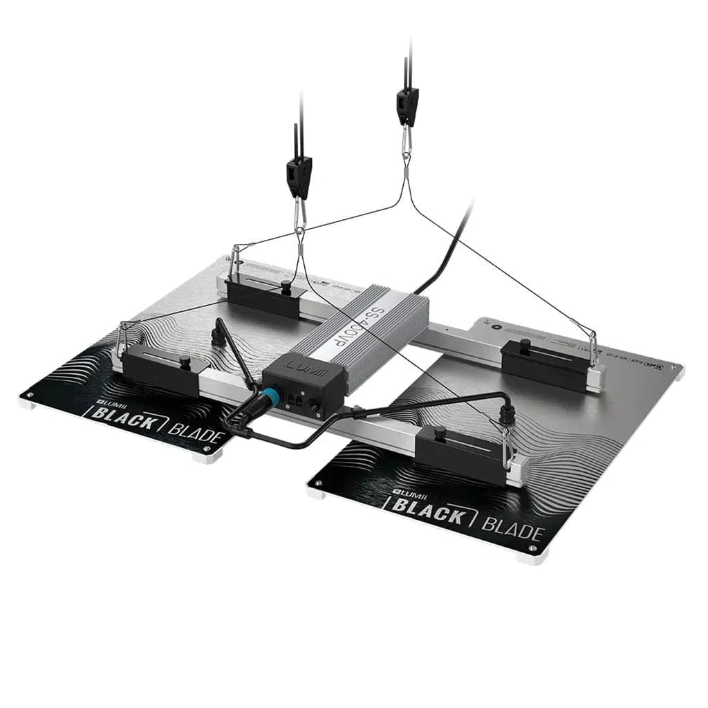 Lumii Black Blade LED 400W Full Spectrum Grow Light for Indoor Plants - Hydroponics, Greenhouse & Home Gardening