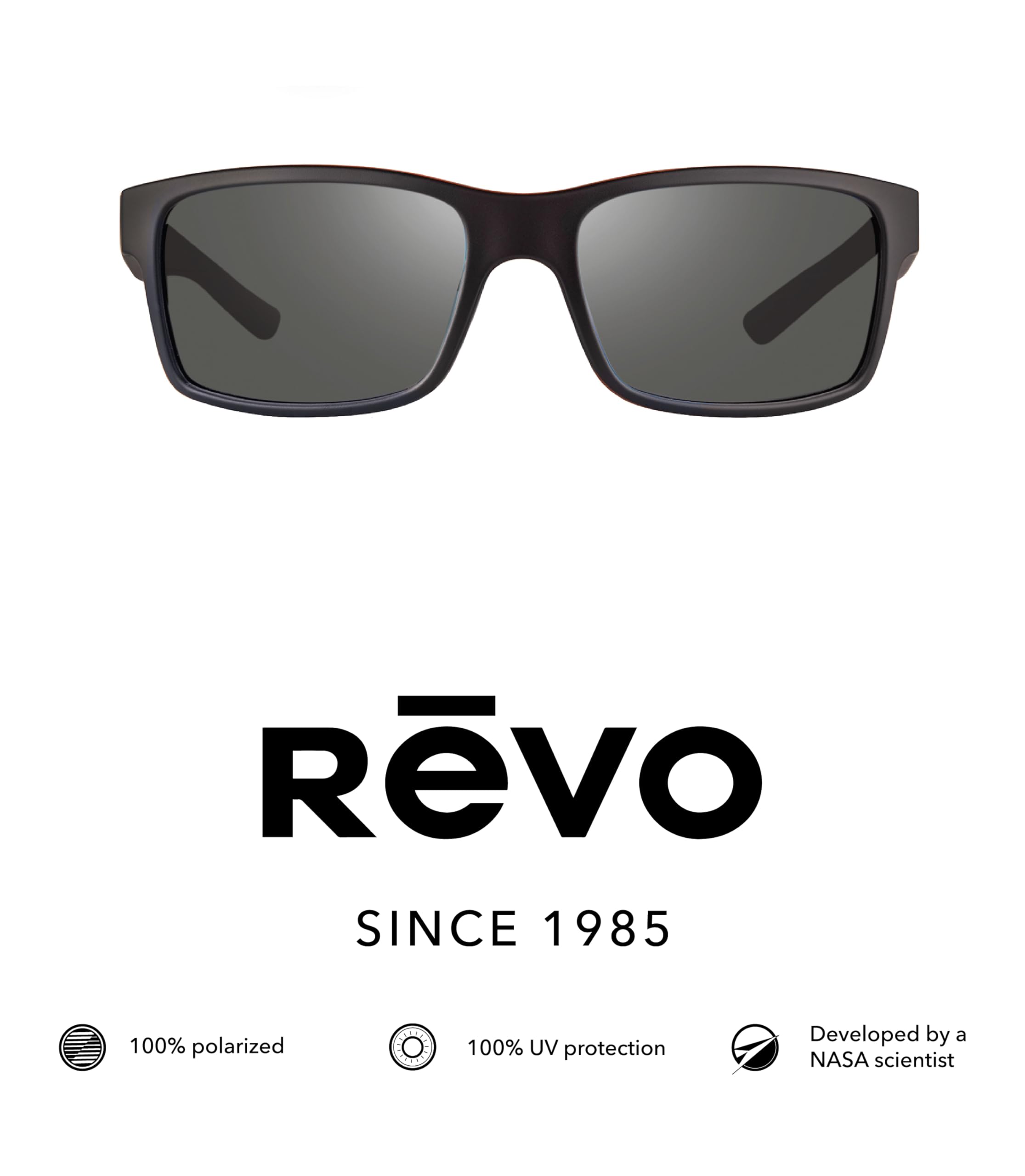 Revo Polarized Sunglasses for Men & Women - UV Protection, Rectangle Wrap Frame - Perfect for Driving, Running, and Outdoor Activities
