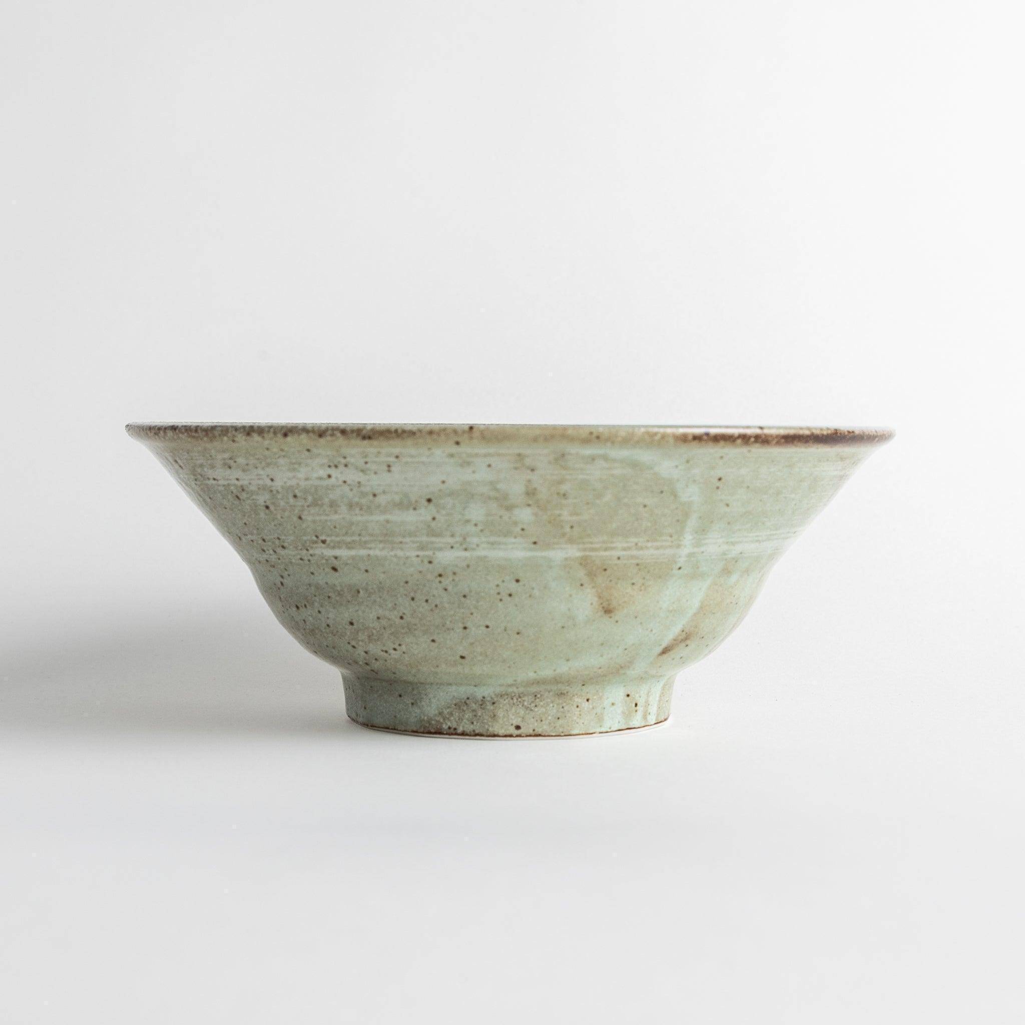 Premium Ash Glazed Japanese Ramen Bowl and Spoon Set - Authentic Ceramic Noodle Soup Bowl for Home Dining & Restaurant Use