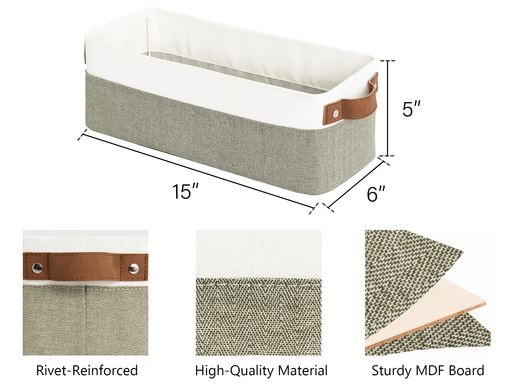 StorageWorks Narrow Storage Bins - Small Wicker Baskets with Built-in Handles for Home Organization | Perfect for Bathroom, Kitchen, Closet & Office Storage