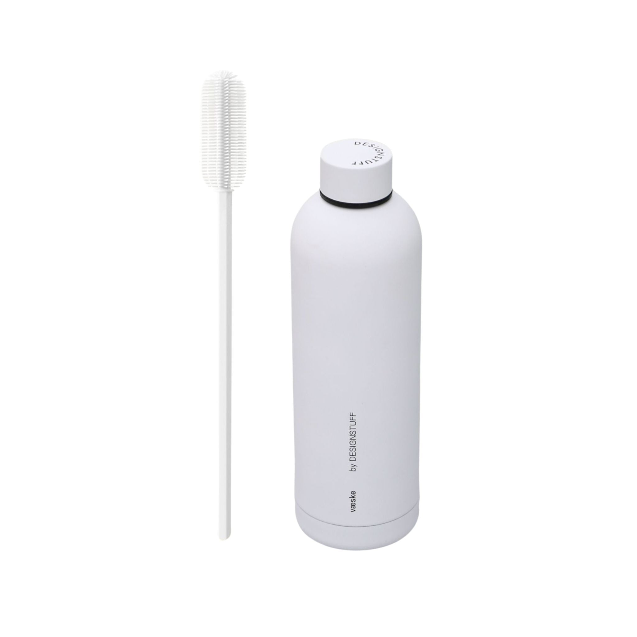DESIGNSTUFF Hydration Duo - Reusable Water Bottle & Cleaning Brush Gift Set, BPA-Free, White | Perfect for Gym, Office, Travel & Outdoor Activities
