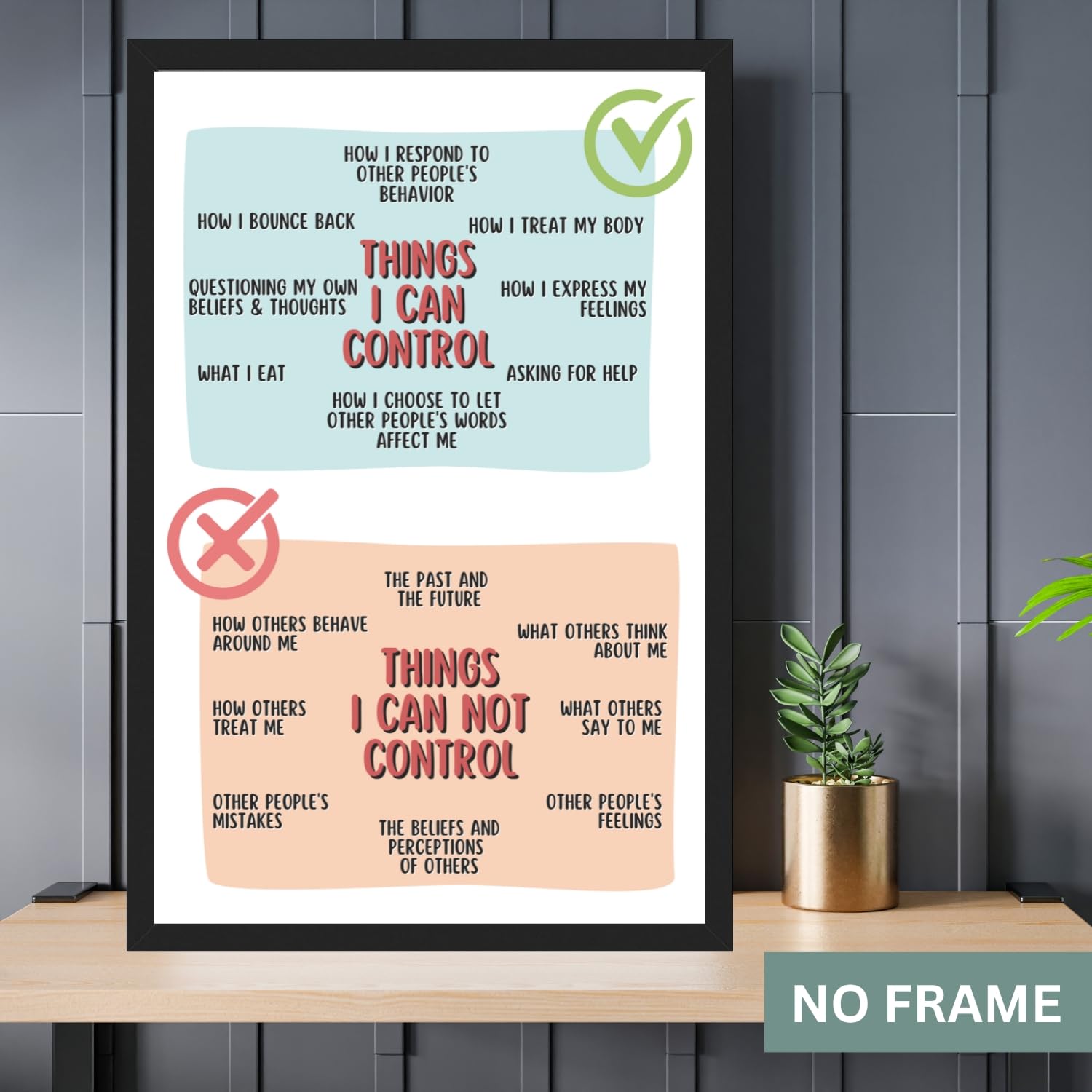 Things I Can Control Poster - Mental Health Classroom Decor for School Counselors, Therapists & Social Workers - 11x17 Inch Laminated Print - Perfect for Office Decor & Student Counseling Sessions