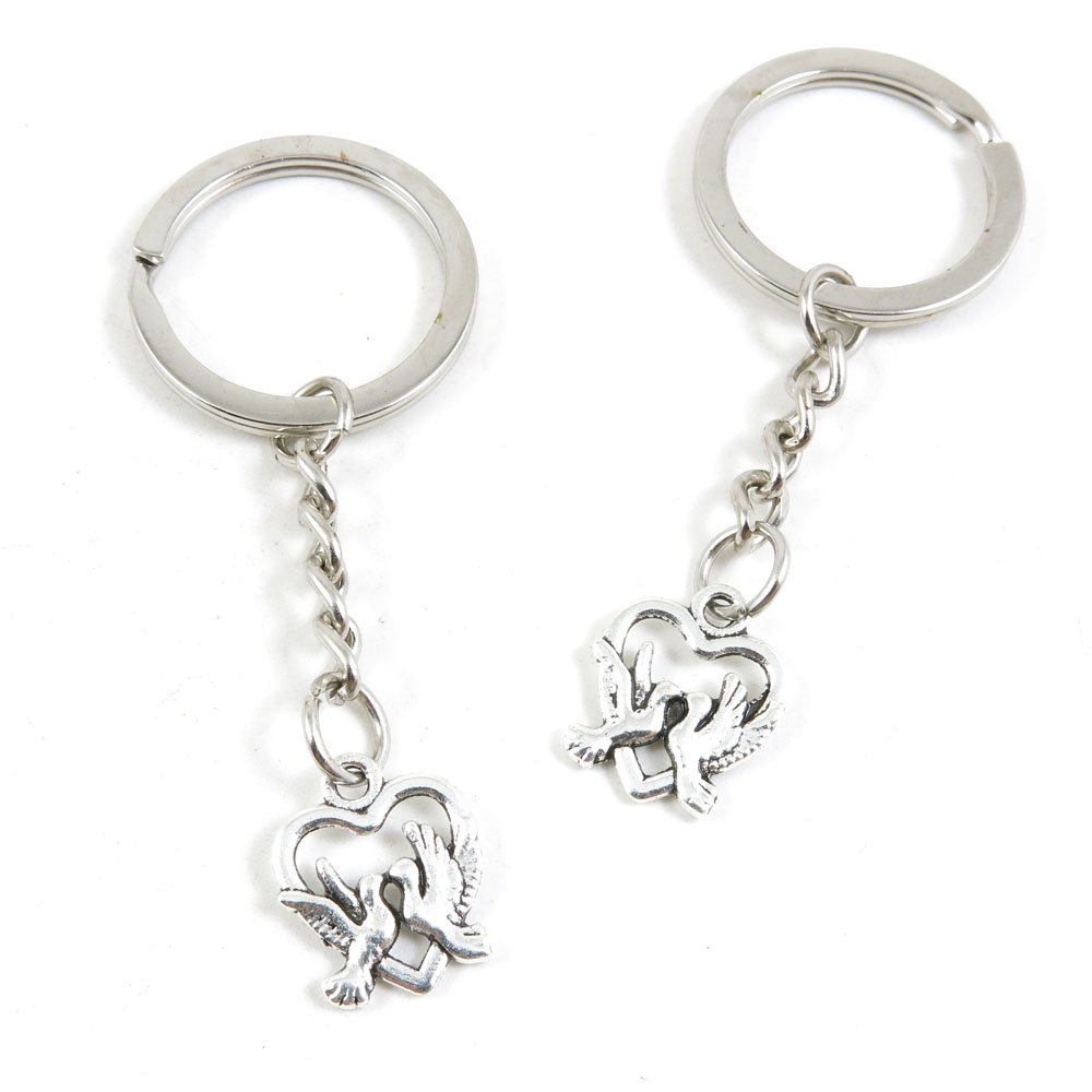 Wholesale Bulk Dove Pigeon Love Heart Keychain - Fashion Jewelry Keyring for Car Keys, House Keys & Gift Giving - Perfect for Key Organization, Personal Accessories & Party Favors