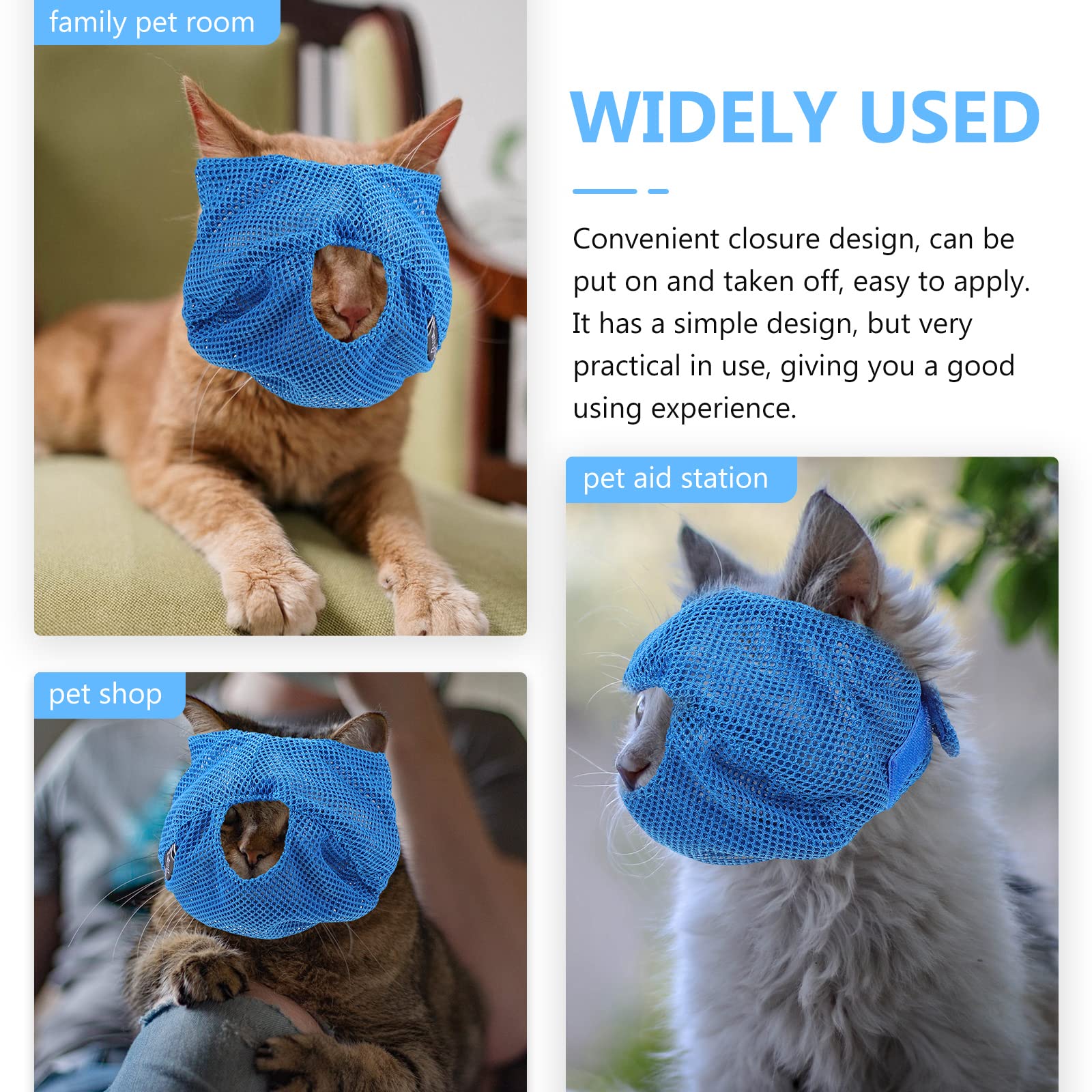 iplusmile Breathable Cat Muzzle - Soft Fabric Headgear for Biting & Scratching Prevention, Adjustable Kitten & Dog Muzzle Tool for Grooming, Vet Visits & Nail Trimming - Durable Polyester Pet Safety Gear