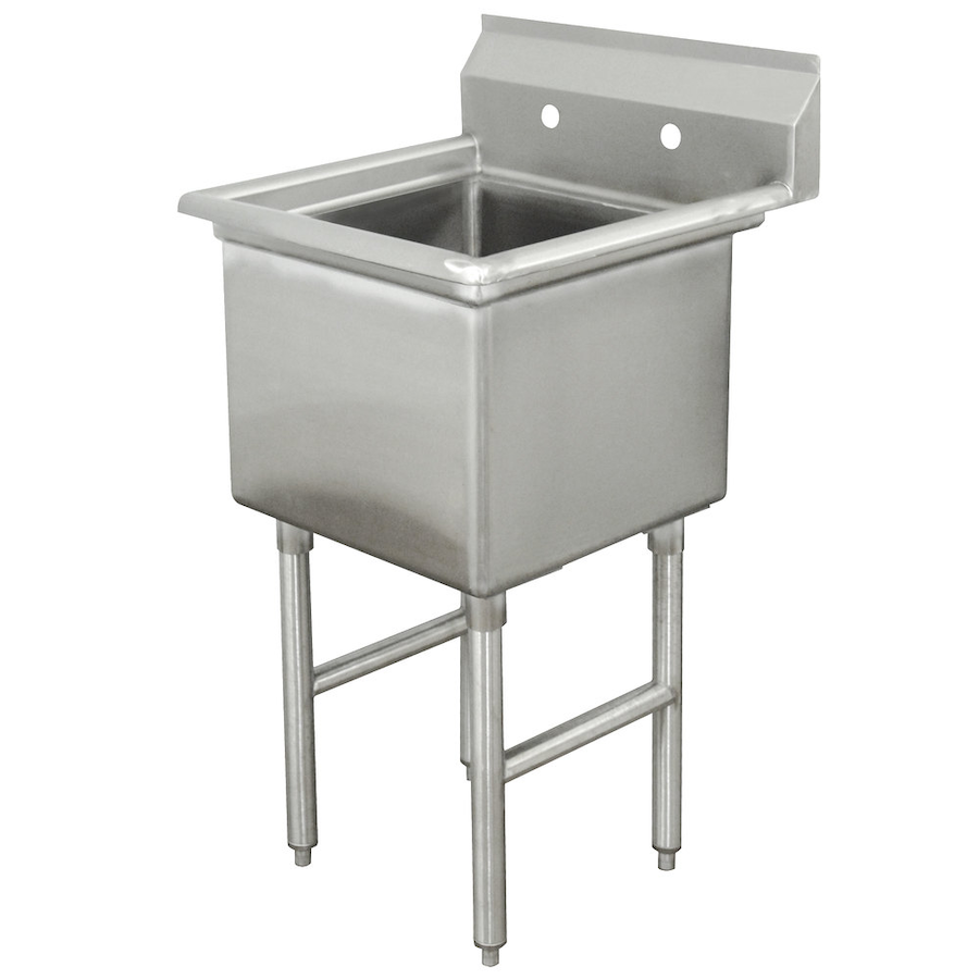 Blue Air BSP 18 Commercial Prep Sink - 18x18x13 Inches Stainless Steel Bowl with Drain Basket - Perfect for Restaurant Kitchen, Food Prep, and Catering Services
