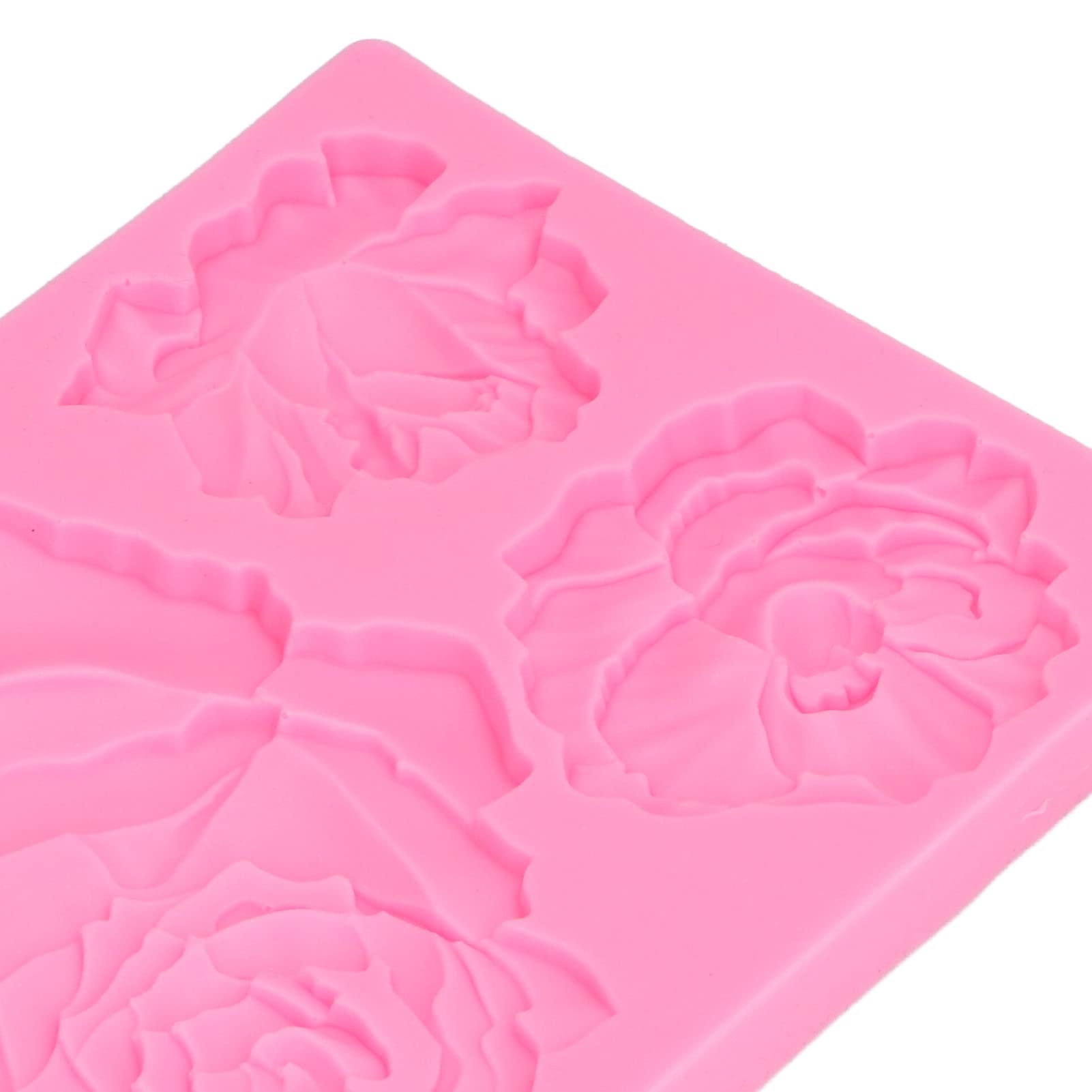 FIYO Silicone Mold Making Kit for Resin, Chocolate, Soap - DIY Home & Kitchen Craft Supplies - Flower Silicone Molds (Pink, 1-Pack) - Perfect for Cake Decorating, Candle Making & DIY Gifts