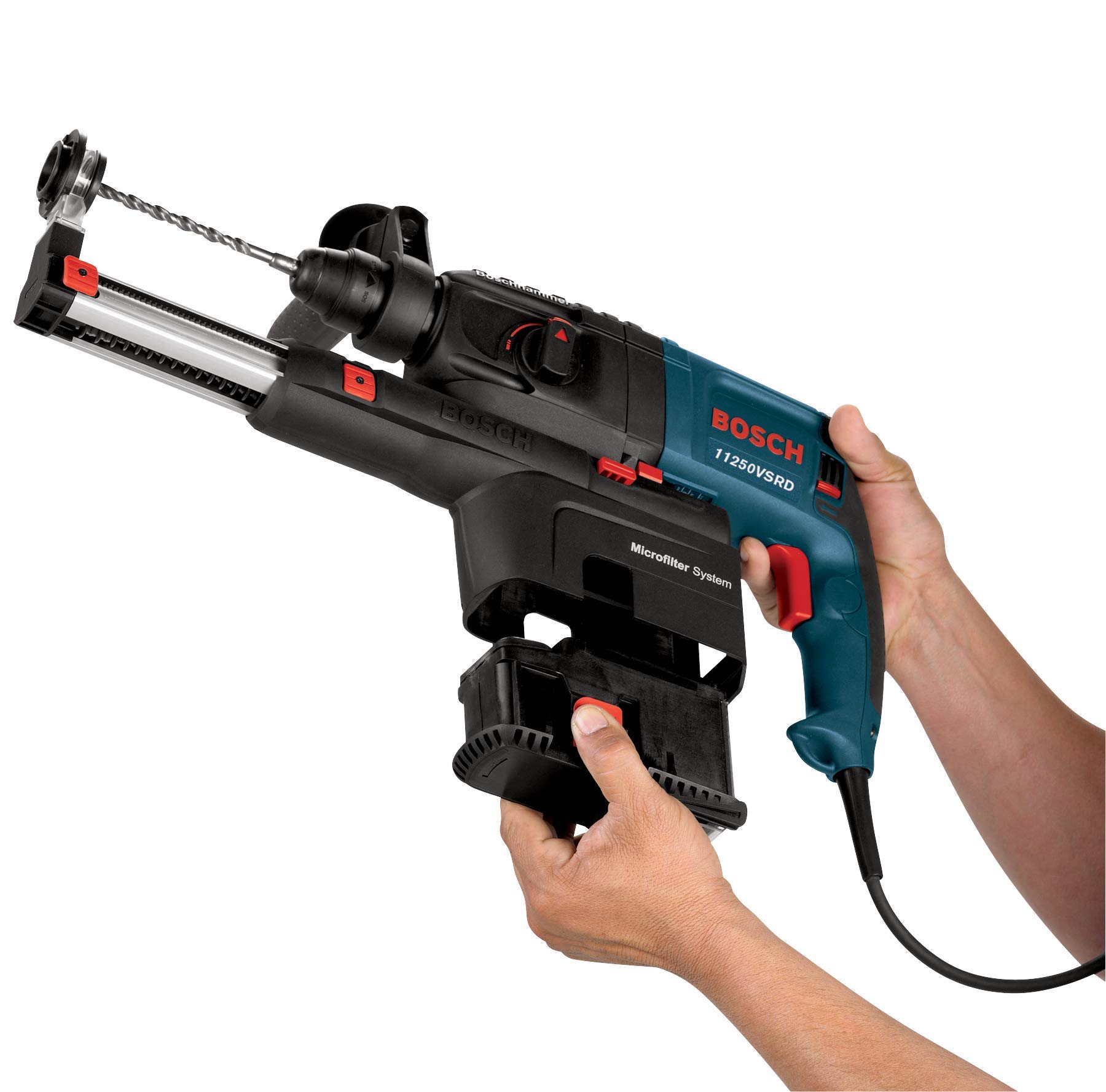 Bosch 11250VSRD 6.1 Amp 3/4-Inch Rotary Hammer Drill with Dust Collection System - Perfect for Concrete Drilling, Masonry Work & Demolition Projects