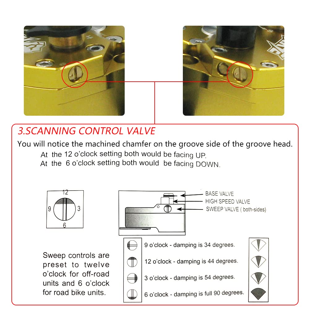 Universal Motorcycle Steering Damper Stabilizer - Adjustable Front Steering Stabilizer for CRF, YZF, EXC, RMZ, KLX & Most Dirt Bikes - Gold Moto Accessory for Enhanced Safety & Control (Perfect for Enduro, Pit Bikes & Off-Road Adventures)