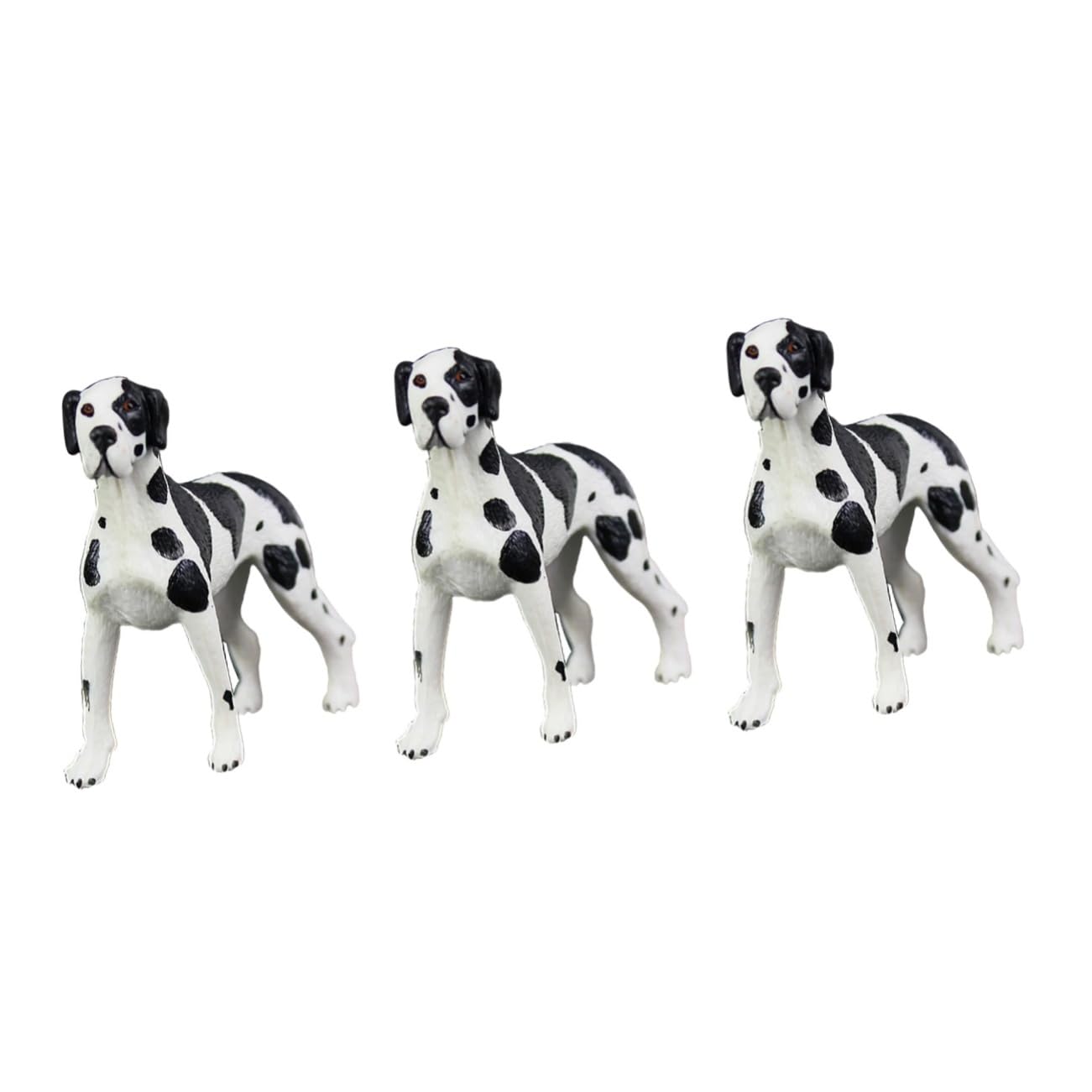 3pcs Cute Dog Figurines Set - Dalmatian, Rottweiler & Stuffed Animal Mini Statues for Home Desk Decor, Kids Toys & Toddler Playtime | Perfect for Nursery Decor, Pet Lover Gifts & Photo Props