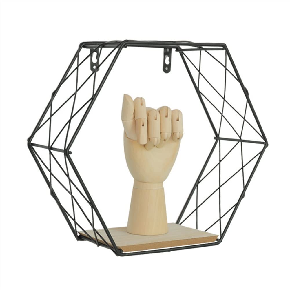 Nordic Iron Hexagonal Wall Storage Rack - Geometric Wall Shelf Set for Home Decor, Bathroom & Kitchen Organization (Color: L) | Perfect for Small Spaces, Entryway Storage & Modern Interior Design