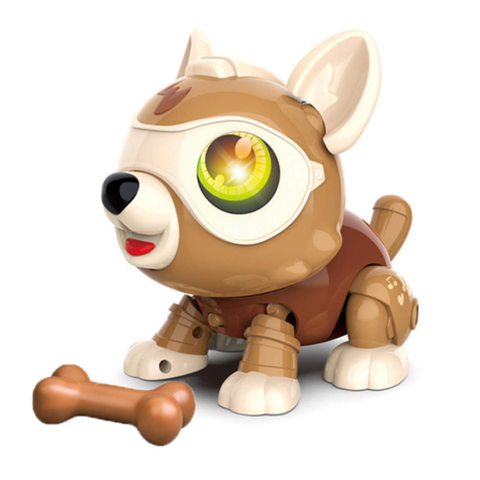 ONWRACE Smart Robot Dog for Kids - Voice Control & Touch Sensing Interactive Electronic Pet Toy, Intelligent Learning Companion (Brown) | Perfect for Playtime, STEM Education & Gift Giving