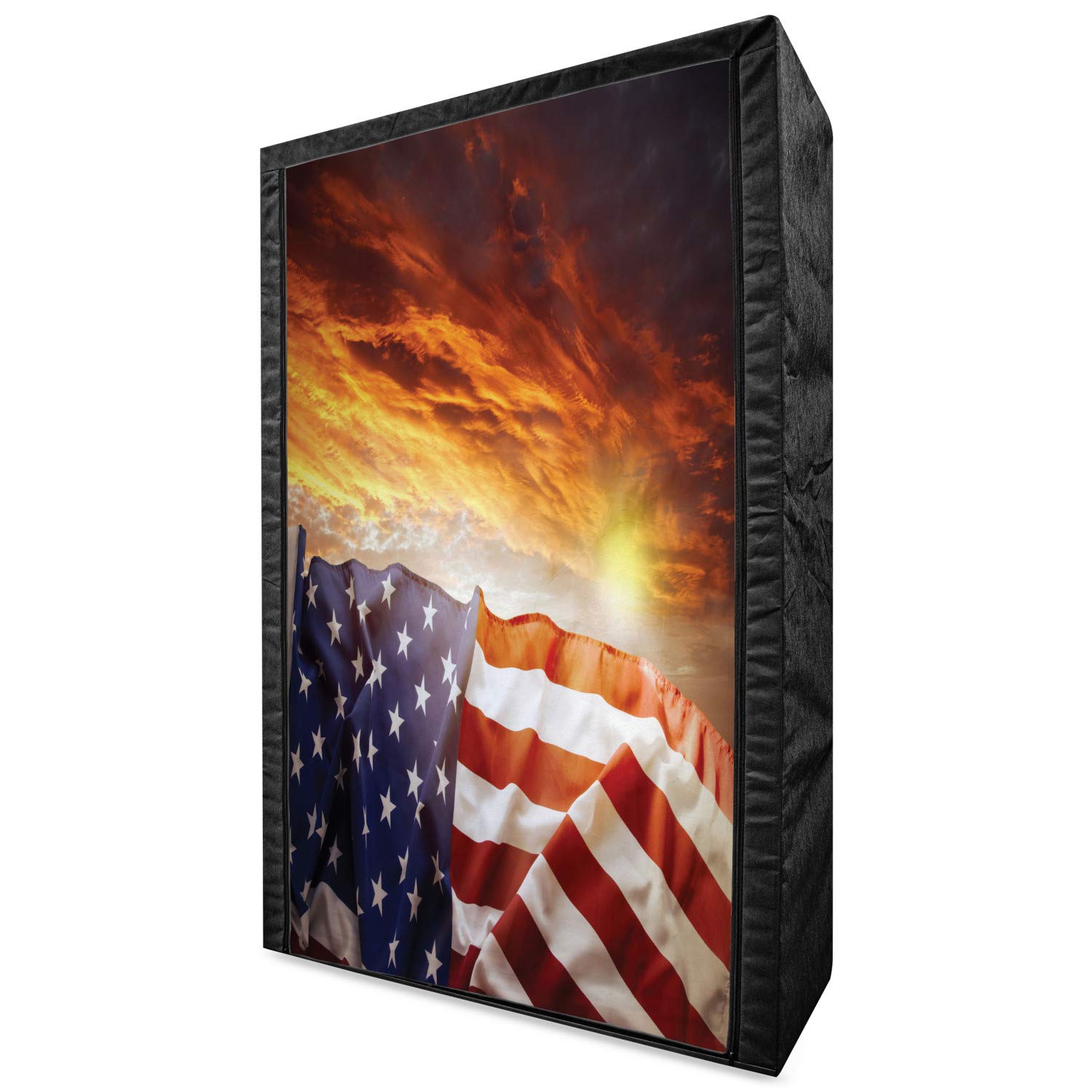 Ambesonne American Flag Fabric Wardrobe - Portable Closet Organizer with Shelves, 42.5