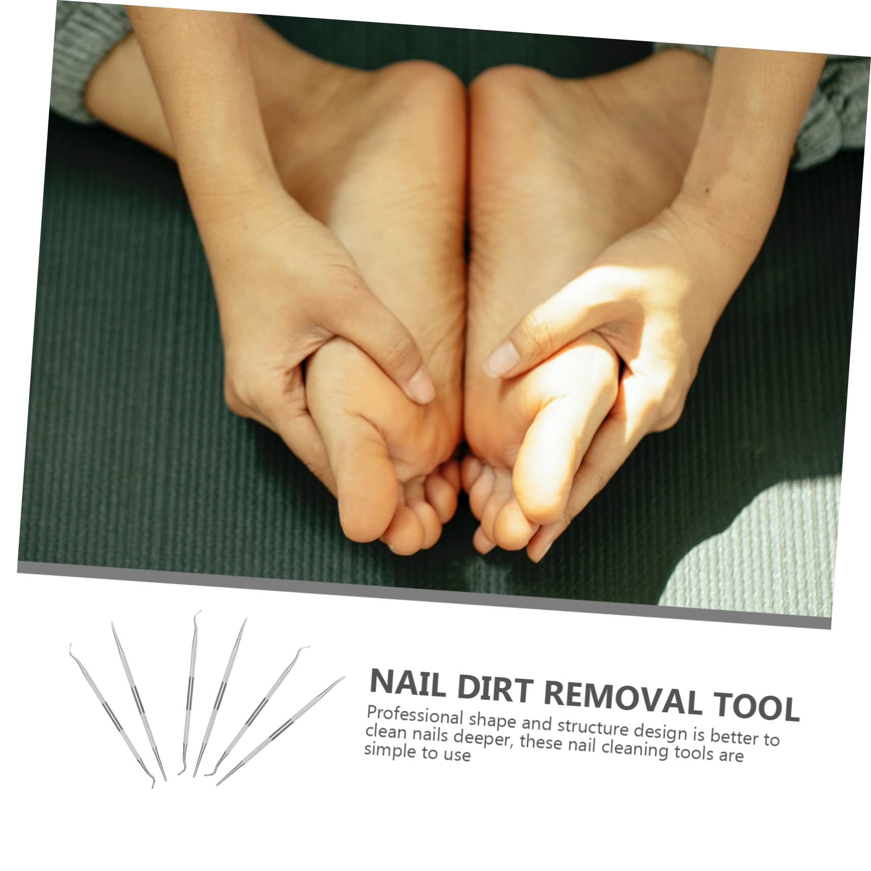 Ergonomic Nail Cleaning Tools 6pcs - Ingrown Nail Care for Salon & Home Use