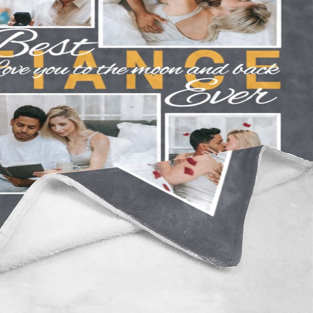 Personalized Photo Blanket - Customized Fleece Blanket with Pictures for Mom, Dad, Kids, Couples & Friends - 60x80 Inch Soft Minky Blanket - Perfect Gift for Birthday, Anniversary, Christmas & Home Decor