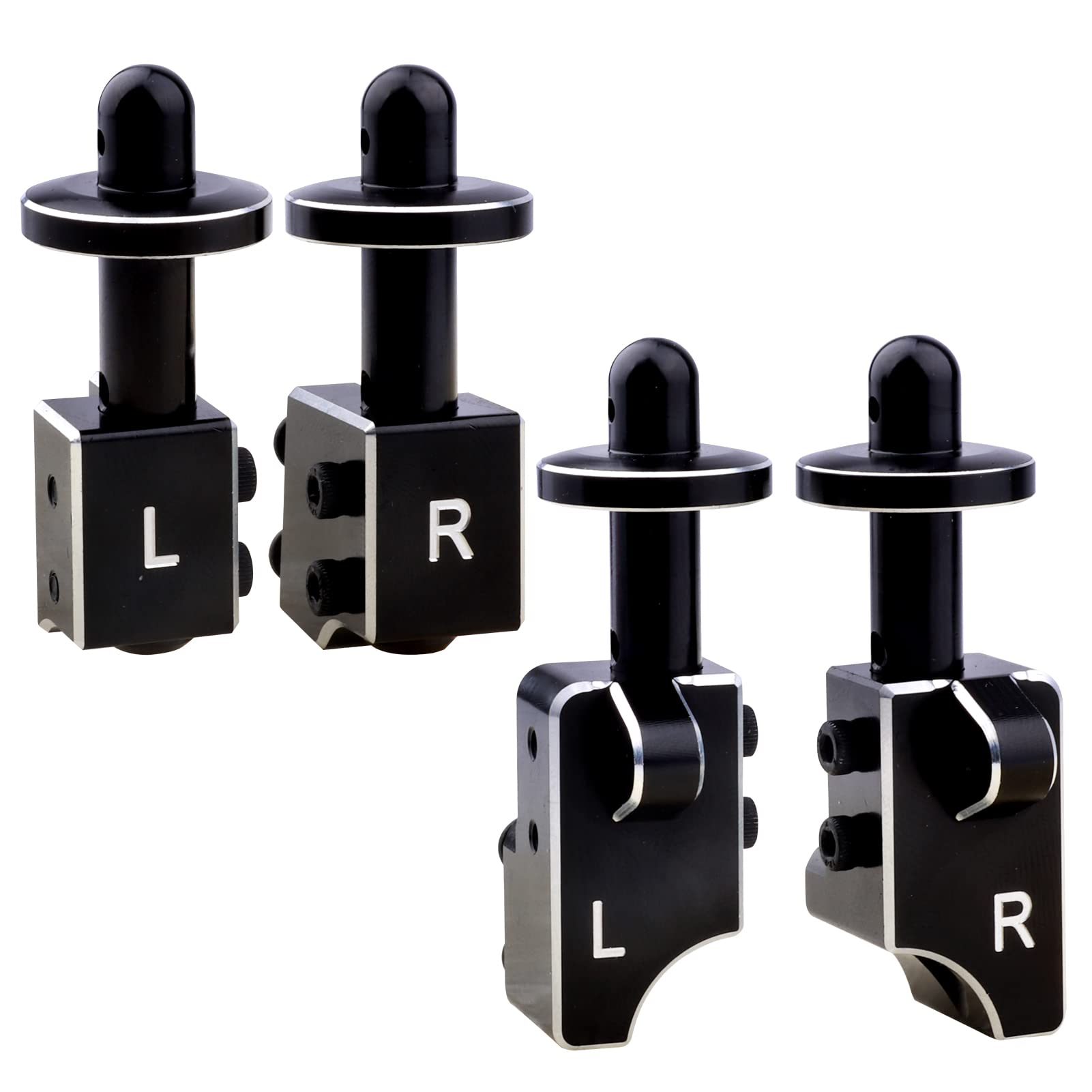 Aluminum Body Post Mounts & Body Post Set with Body Clips and Washers for Arrma Notorious 6S BLX RC Car - Front & Rear Mounting Kit (Black) - Perfect for Off-Road Bashing, Racing, and RC Car Upgrades